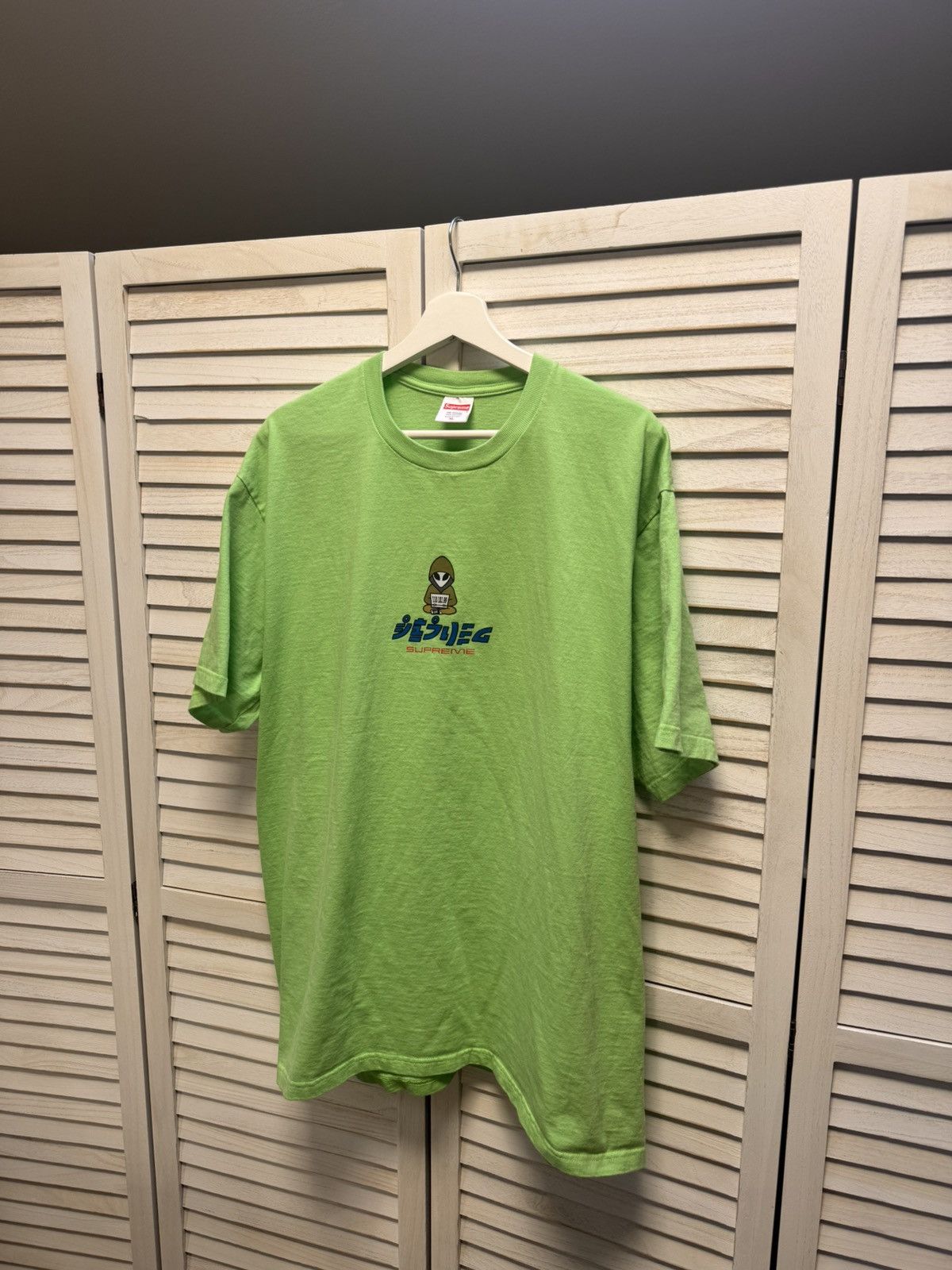 Supreme Men’s Casual Y2K Shirt Supreme Alien Tee Lime Size US XL / EU 56 / 4 - 3 Thumbnail