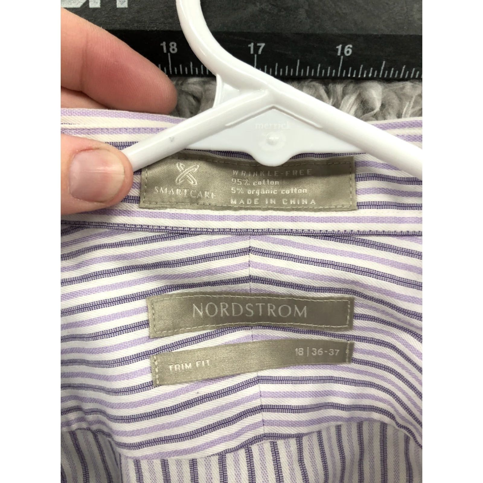 Nordstrom Nordstrom Shirt 18 Mens Long Sleeve Spread Collar Multicolor Strip Button-Up Knit Pattern Striped Casual Modern Classic Size US XXL / EU 58 / 5 - 6 Thumbnail