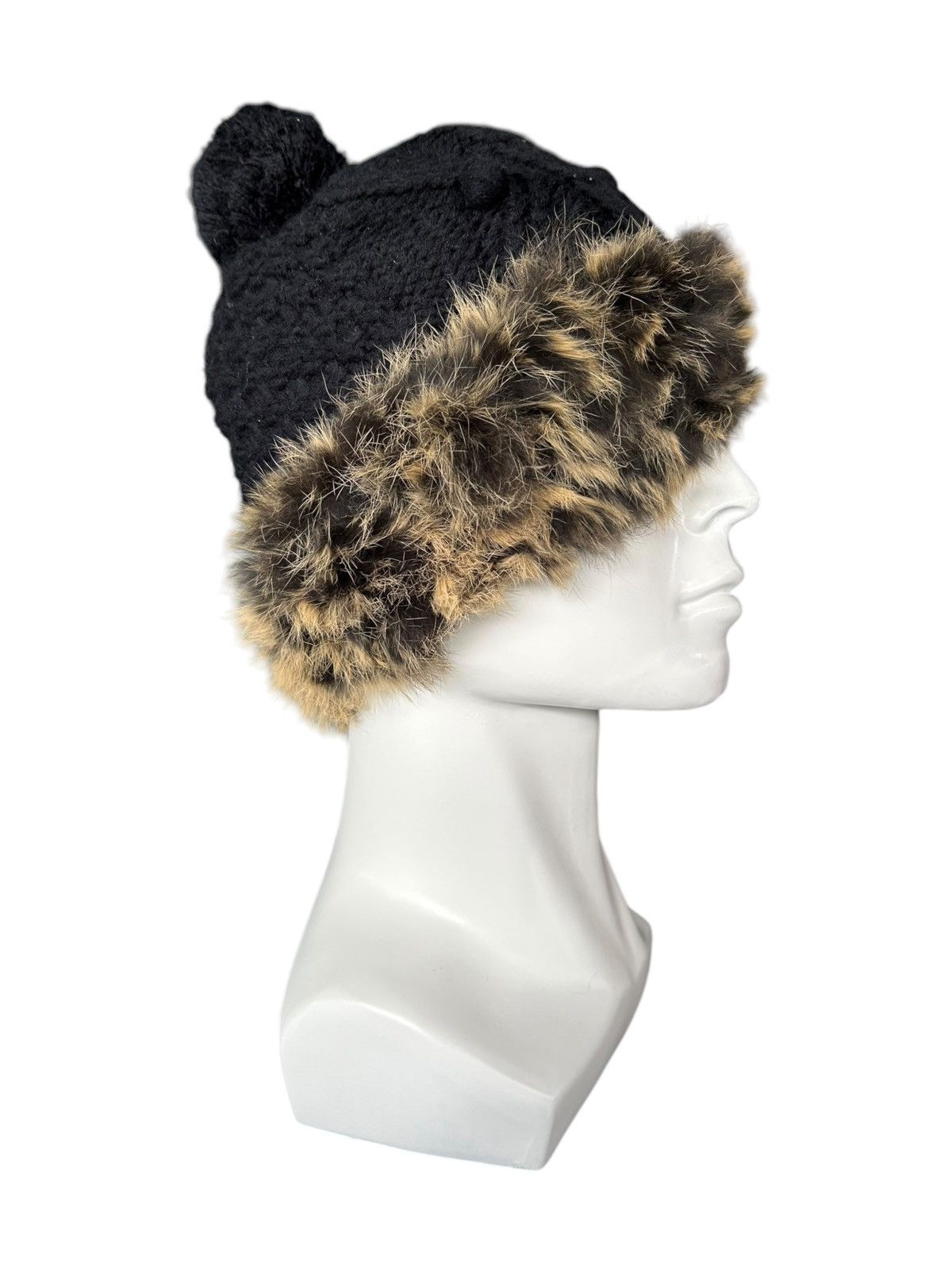 14th Addiction × If Six Was Nine × Le Grande Bleu (L.G.B.) Punk Bondage Style Knitt fur Beanie Hats ☠️☠️ Size ONE SIZE - 3 Thumbnail