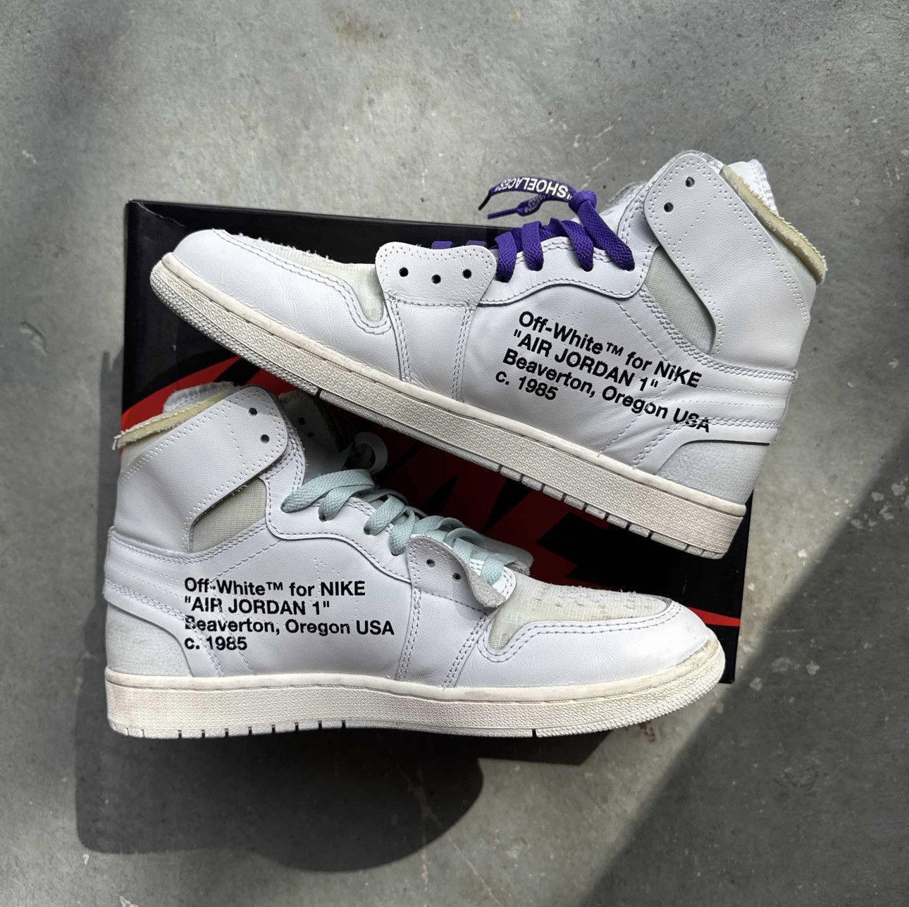 Nike × Off-White Nike x Off White Jordan 1 High ‘OG White’ 2018 Size US 11 / EU 44 - 2 Thumbnail