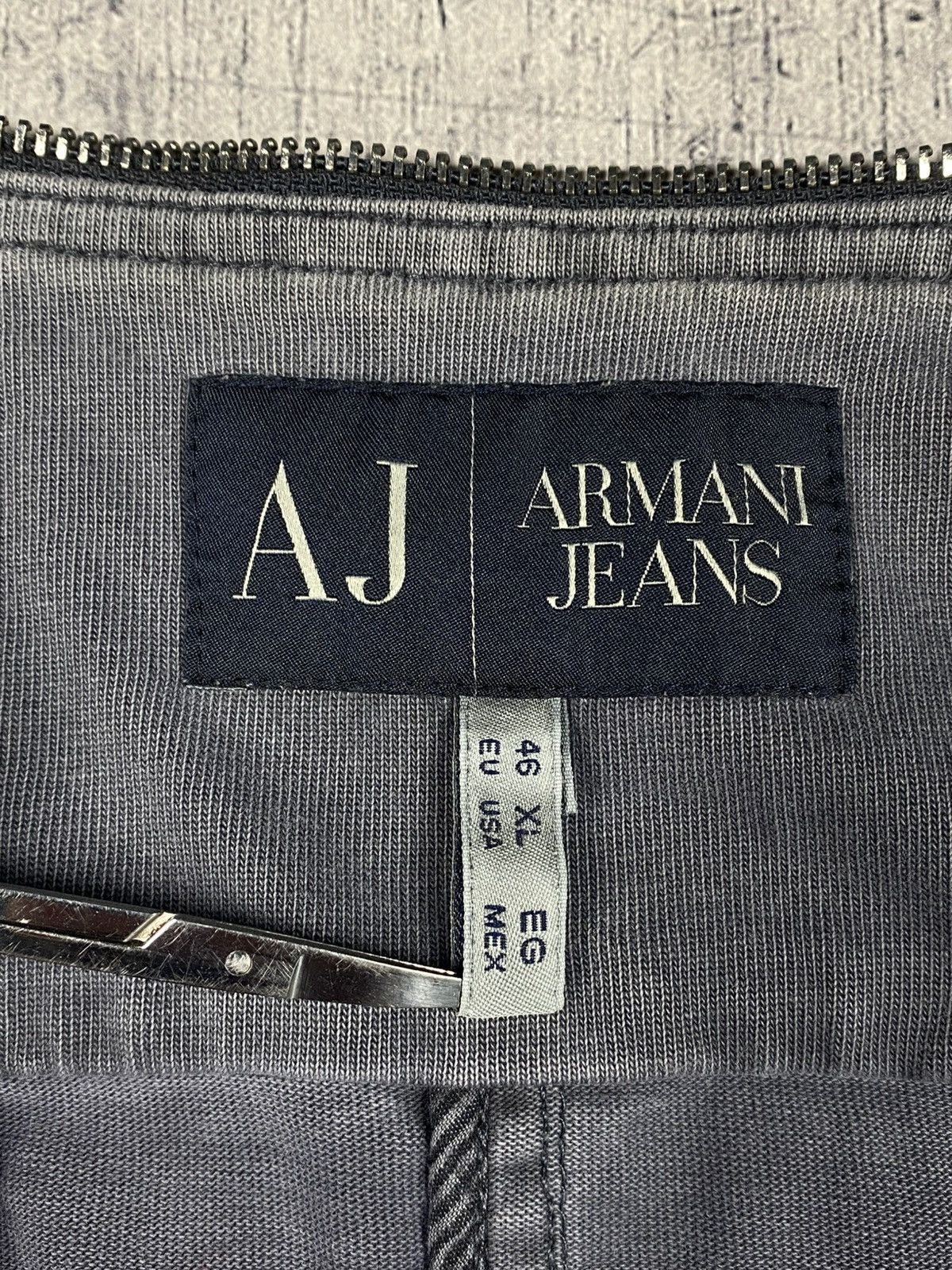 Armani Armani Jeans Grey Asymmetrical Biker Motorcycle Jacket Y2K Size XL / US 12-14 / IT 48-50 - 23 Thumbnail