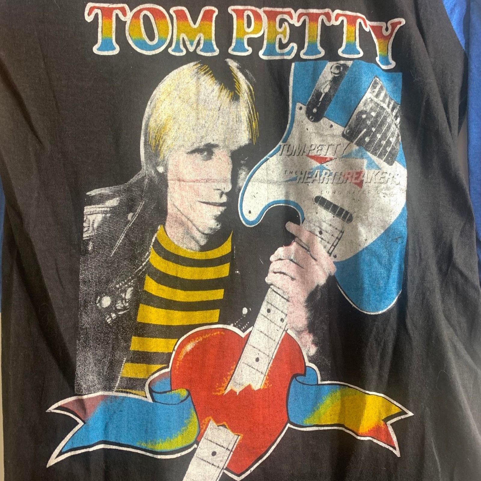 Vintage 1983 TOM PETTY & THE HEARTBREAKERS 3/4 sleeve tee shirt L Size US L / EU 52-54 / 3 - 1 Thumbnail
