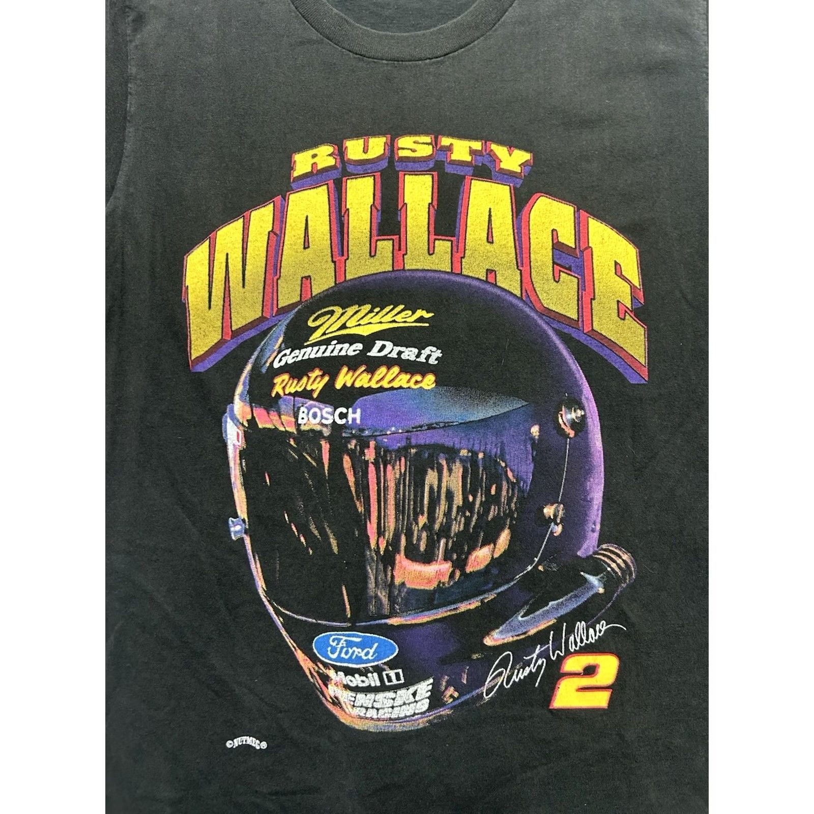 Vintage VINTAGE Miller Beer Nascar Rusty Wallace T-Shirt Black Large Men Size US L / EU 52-54 / 3 - 2 Thumbnail