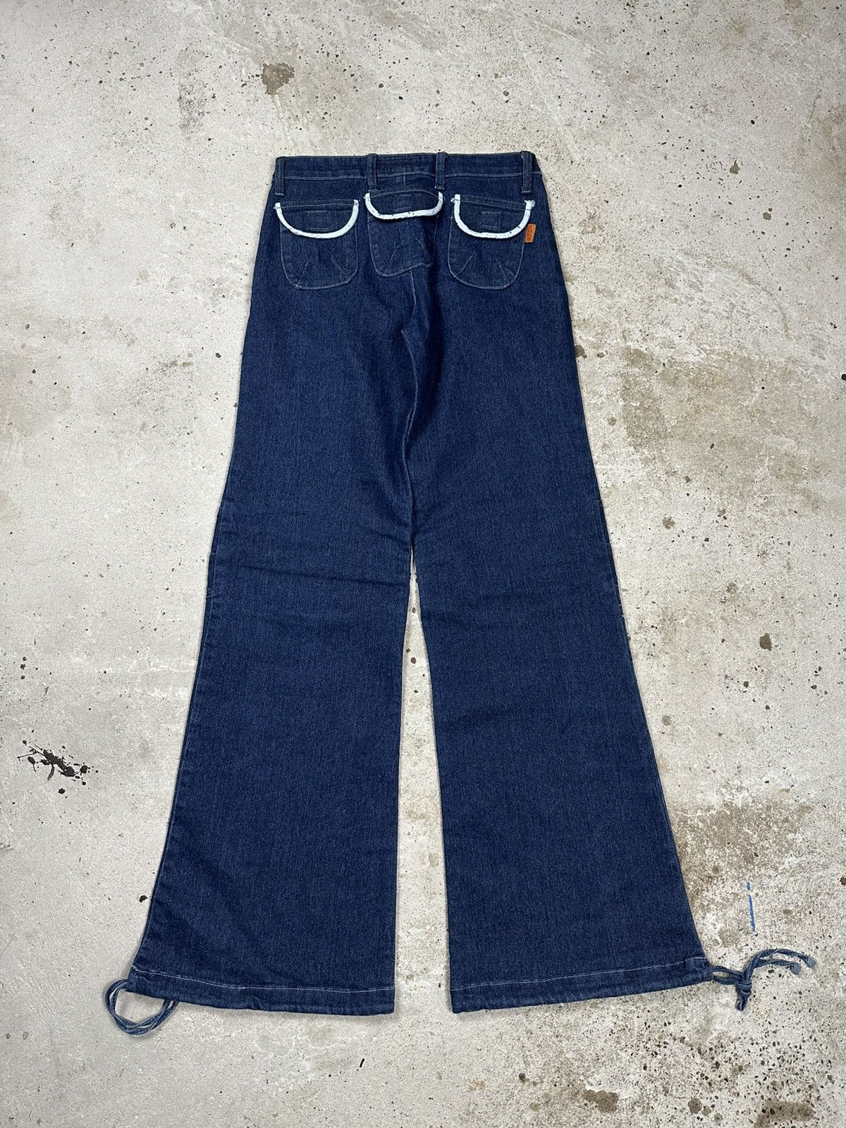 If Six Was Nine Vintage Y2K FLARE Cargo Japanese Style Denim Pants Jeans Size US 27 - 3 Thumbnail
