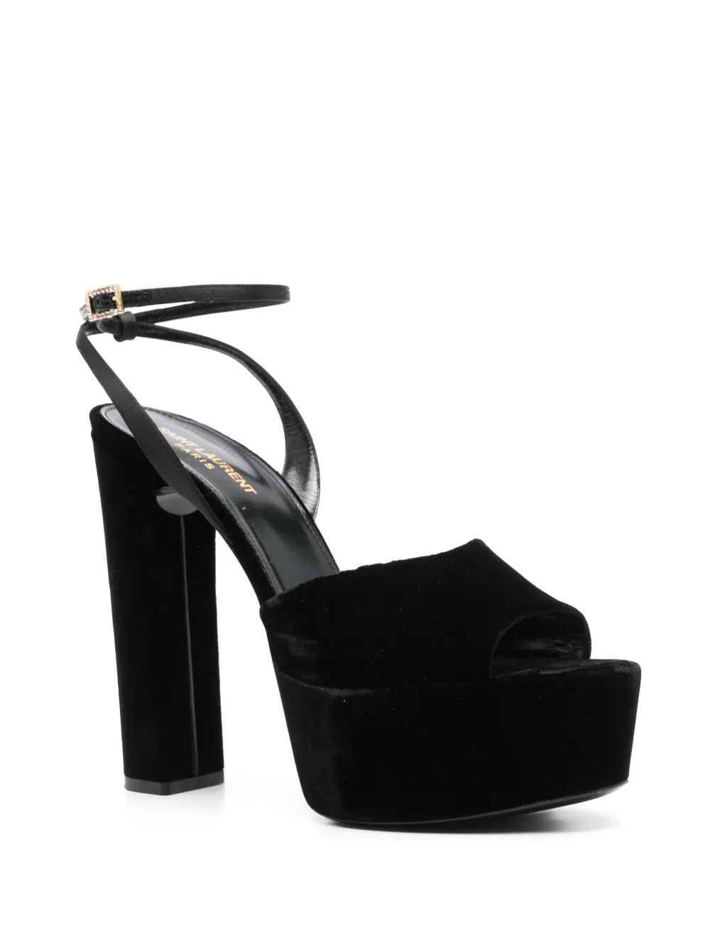 Saint Laurent Paris o1y0126 Ankle Strap Sandals in Black Size US 10 / IT 40 - 2 Thumbnail