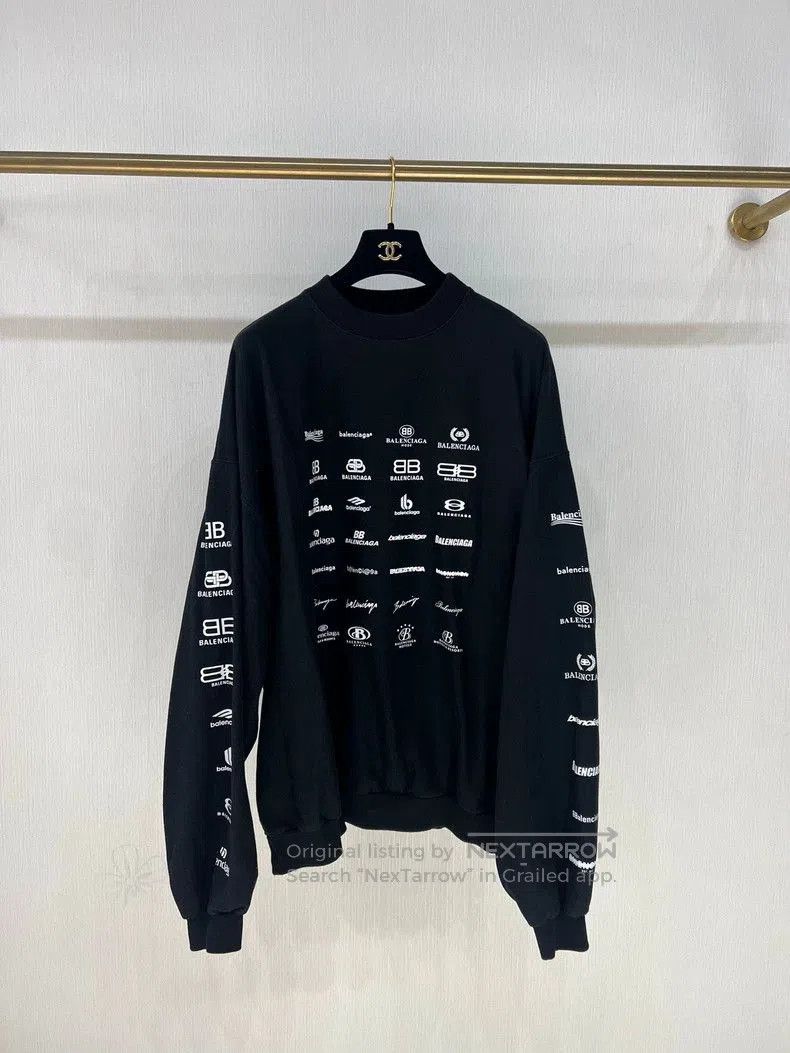 Balenciaga Balenciaga Archives Logos Black Sweatshirt. Size US L / EU 52-54 / 3 - 1 Thumbnail