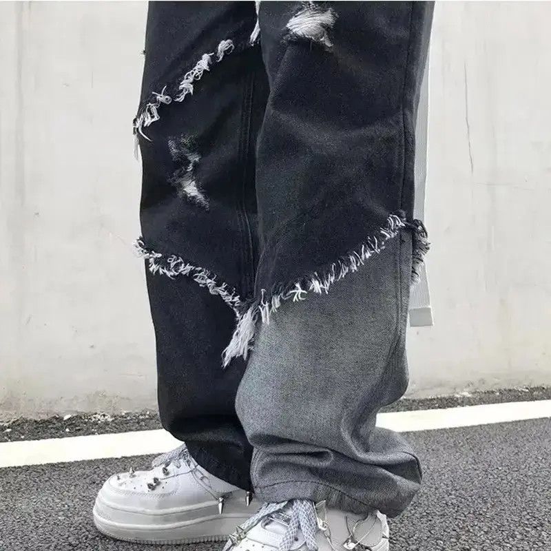 Japanese Brand Baggy Distressed patchwork jeans pants y2k Size US 30 / EU 46 - 6 Thumbnail