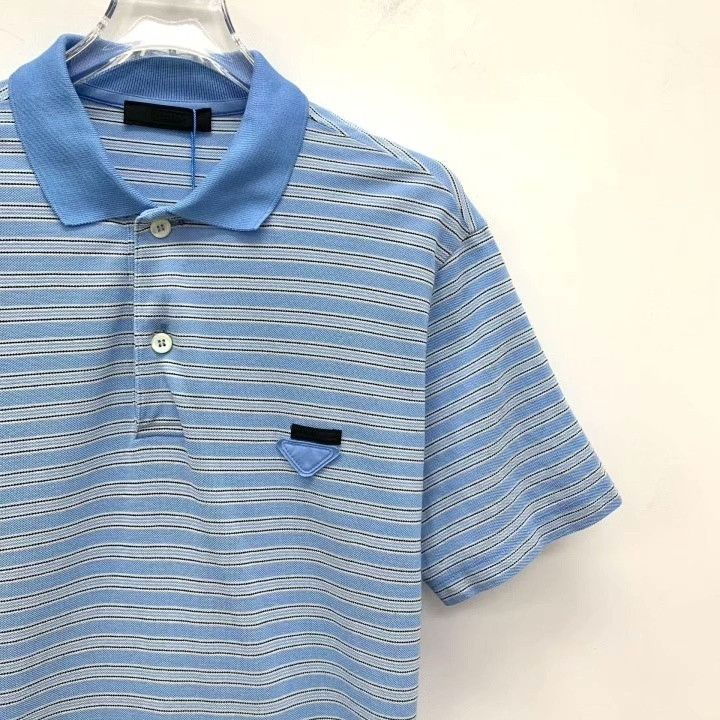 Prada Prada 25th Blue Logo Stripe Polo Shirt Size US S / EU 44-46 / 1 - 3 Thumbnail