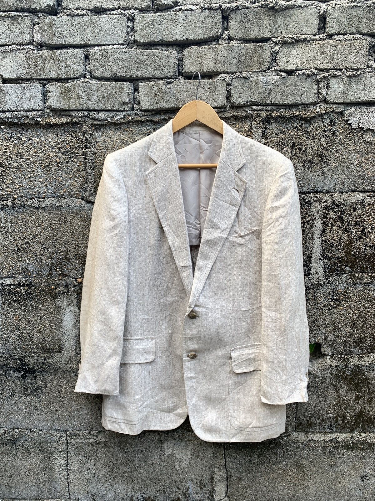 image of Vintage Burberry Prorsum Blazer Jacket in White, Men's (Size Large)