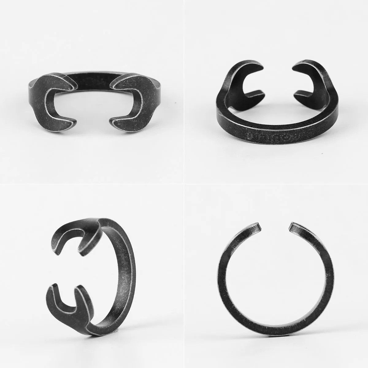 Jewelry Retro Black Wrench Ring Streetwear Jewelry Fashion Gift Size ONE SIZE - 7 Thumbnail