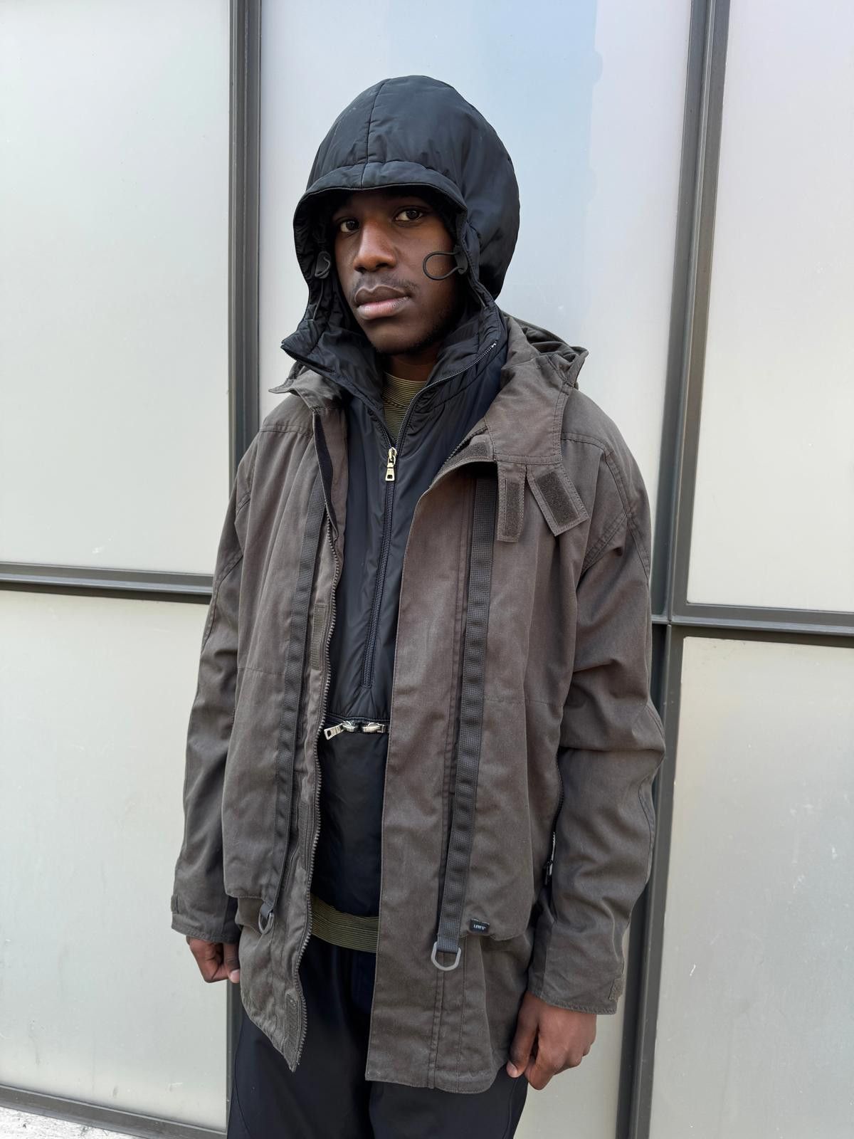 Levi's 00’s Levi’s Engineered Waxed Cotton Stash Pocket Jacket Size US L / EU 52-54 / 3 - 5 Thumbnail