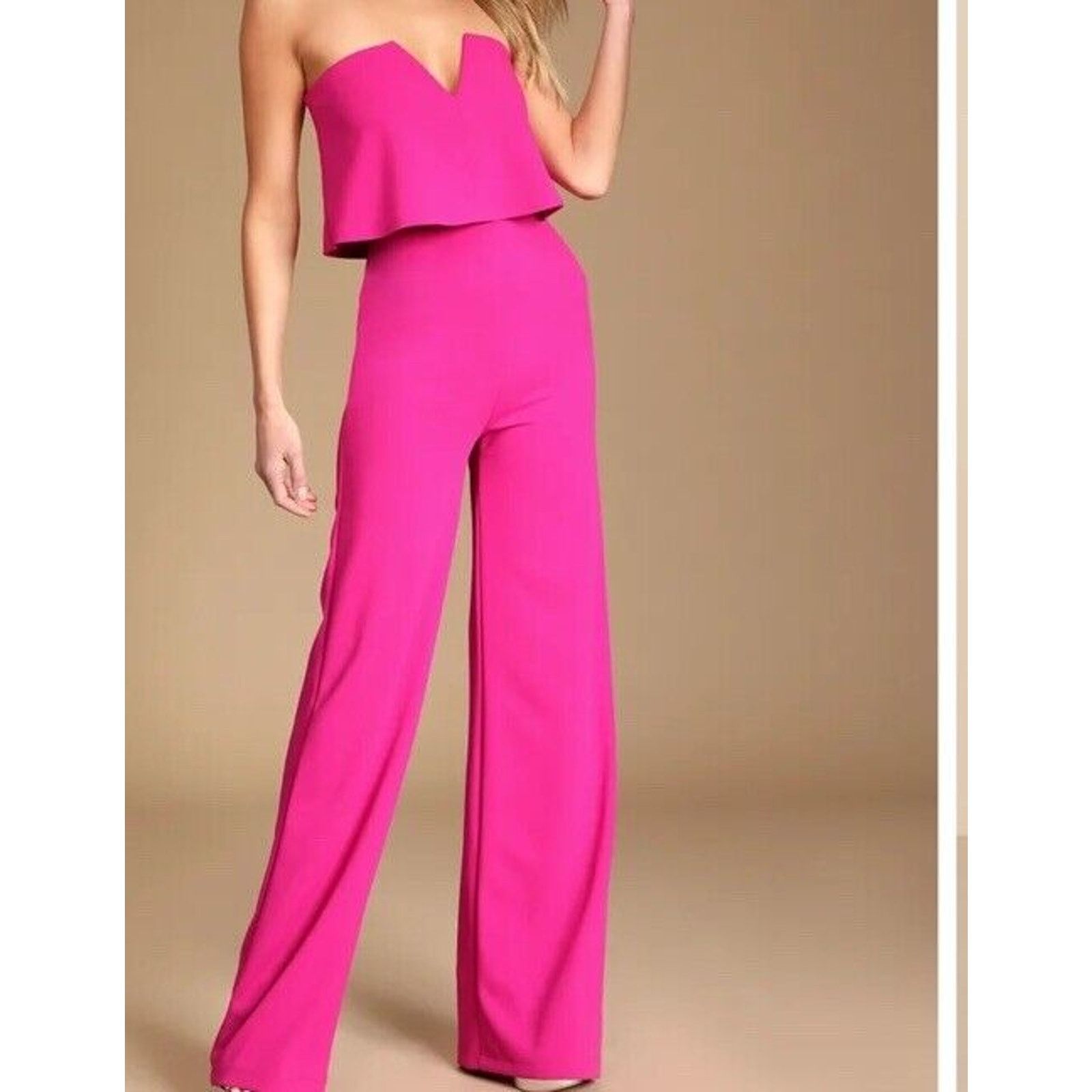 Other NWT Lulu's Power of Love Pink Strapless Jumpsuit S Barbie Size 28" / US 6 / IT 42 - 1 Thumbnail