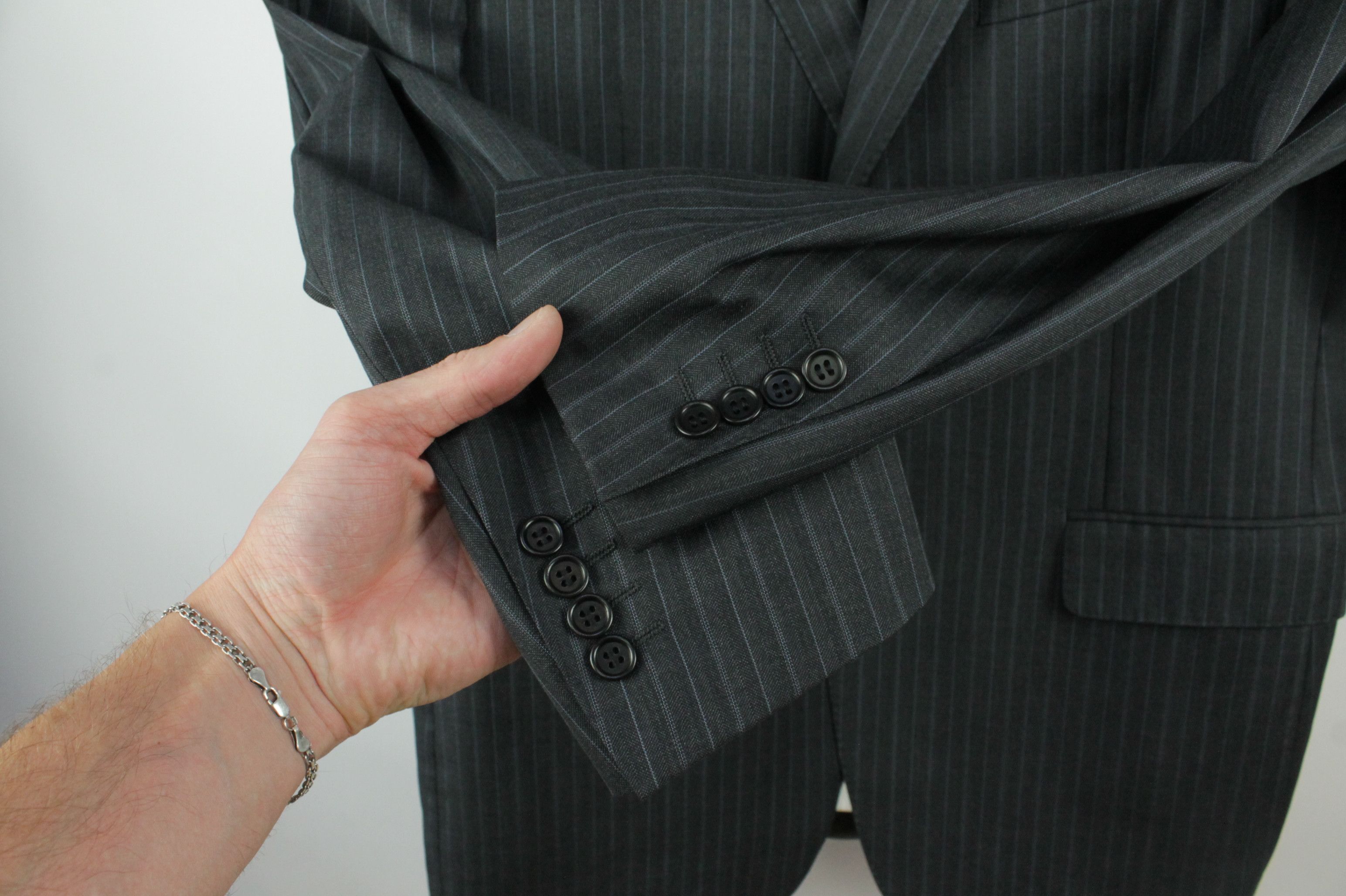 Canali Canali Gray Wool Striped Blazer Jacket Men's Size US M / EU 48-50 / 2 - 4 Thumbnail
