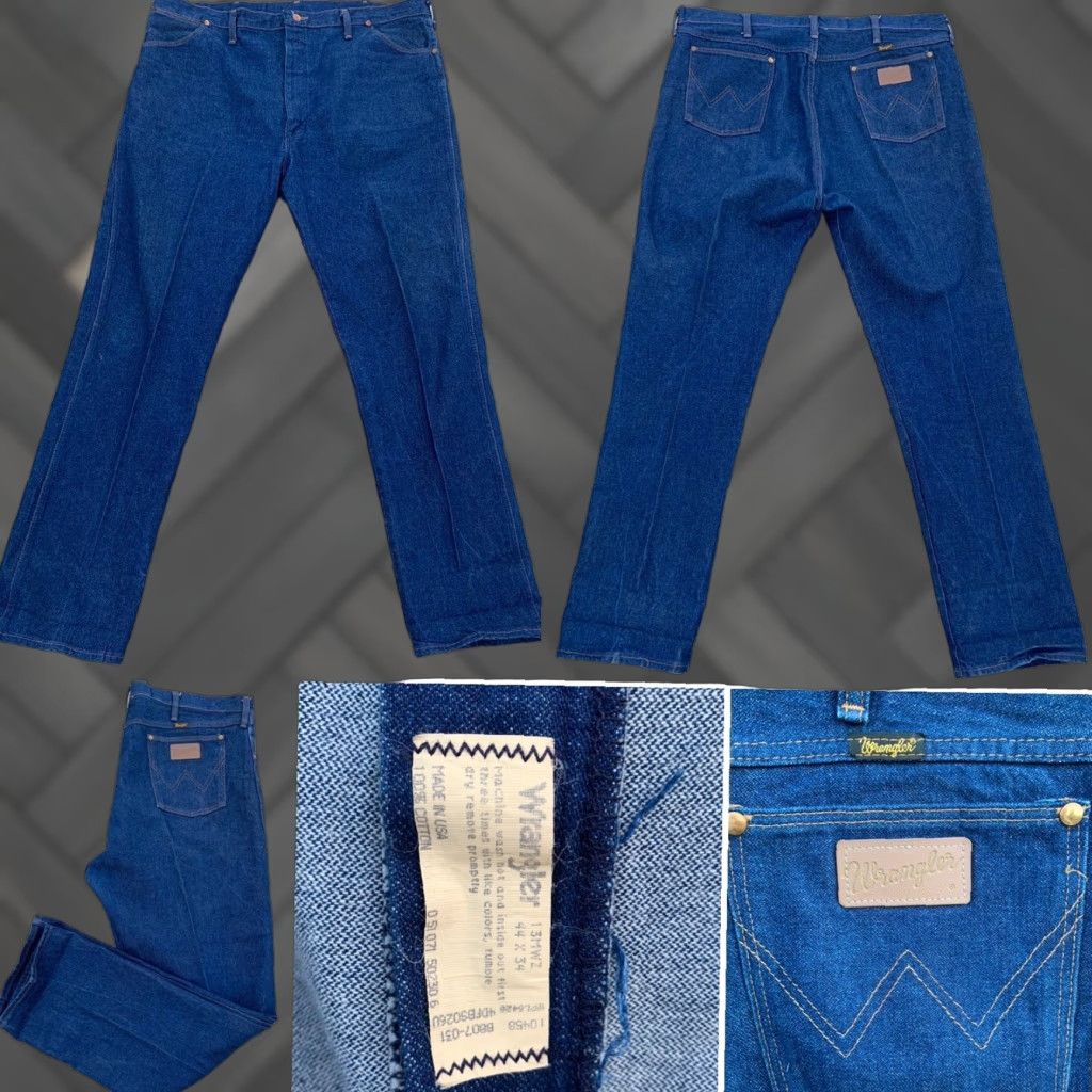 Wrangler VINTAGE Wrangler 13MWZ Jeans Shirt? No. Jeans. Wrangler 13MWZ Kid? No. This is Men. Wrangler Jeans 13MWZ Regular Inseam 34 34 1/4"? Size US 44 / EU 60 - 1 Thumbnail