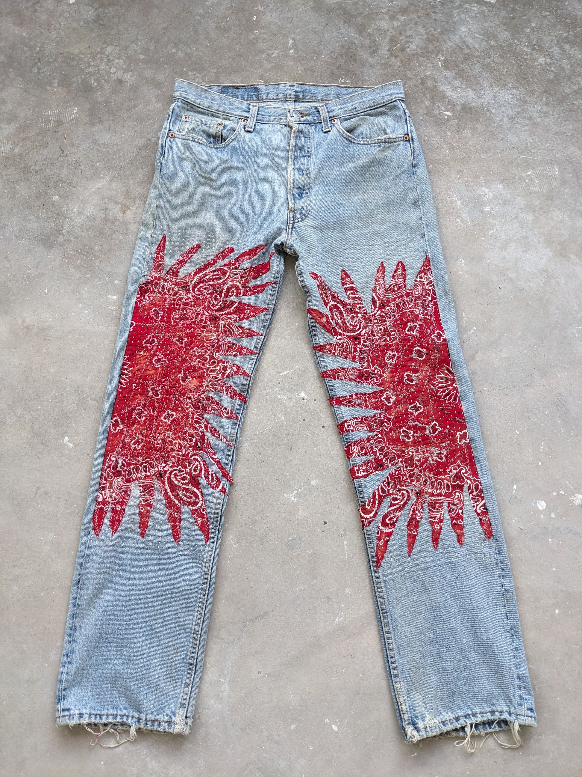 OPEN ORDER 🔥 Vintage Levis 501 Bandana Boro Sashiko Custom