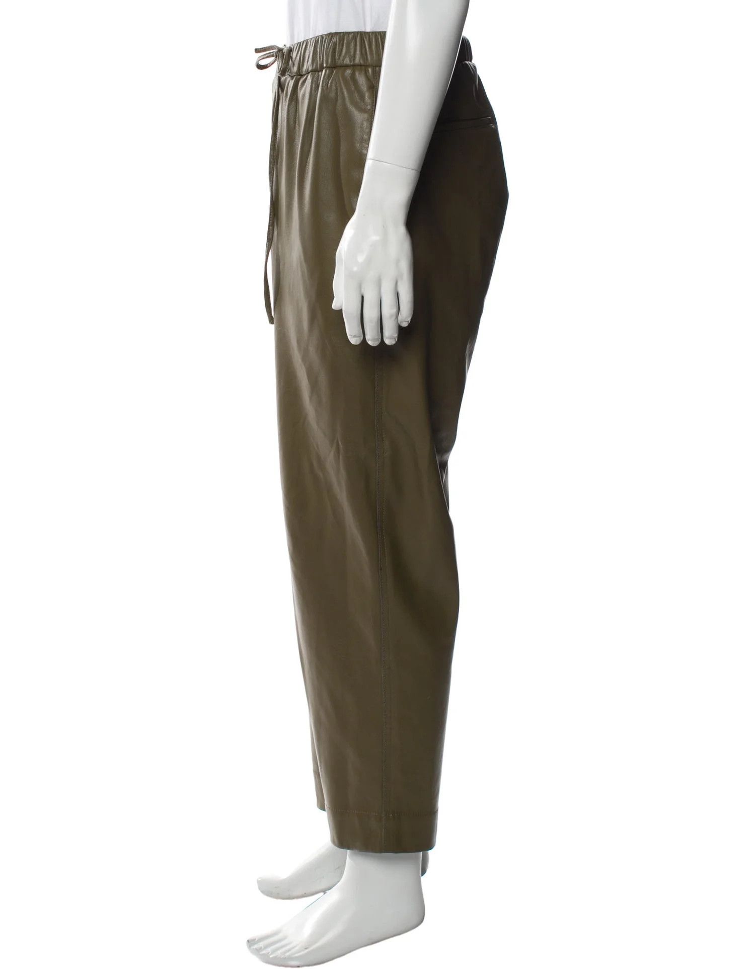 Nanushka Nanushka Vegan Leather Relaxed Pants Olive brown pants Size US 32 / EU 48 - 2 Thumbnail