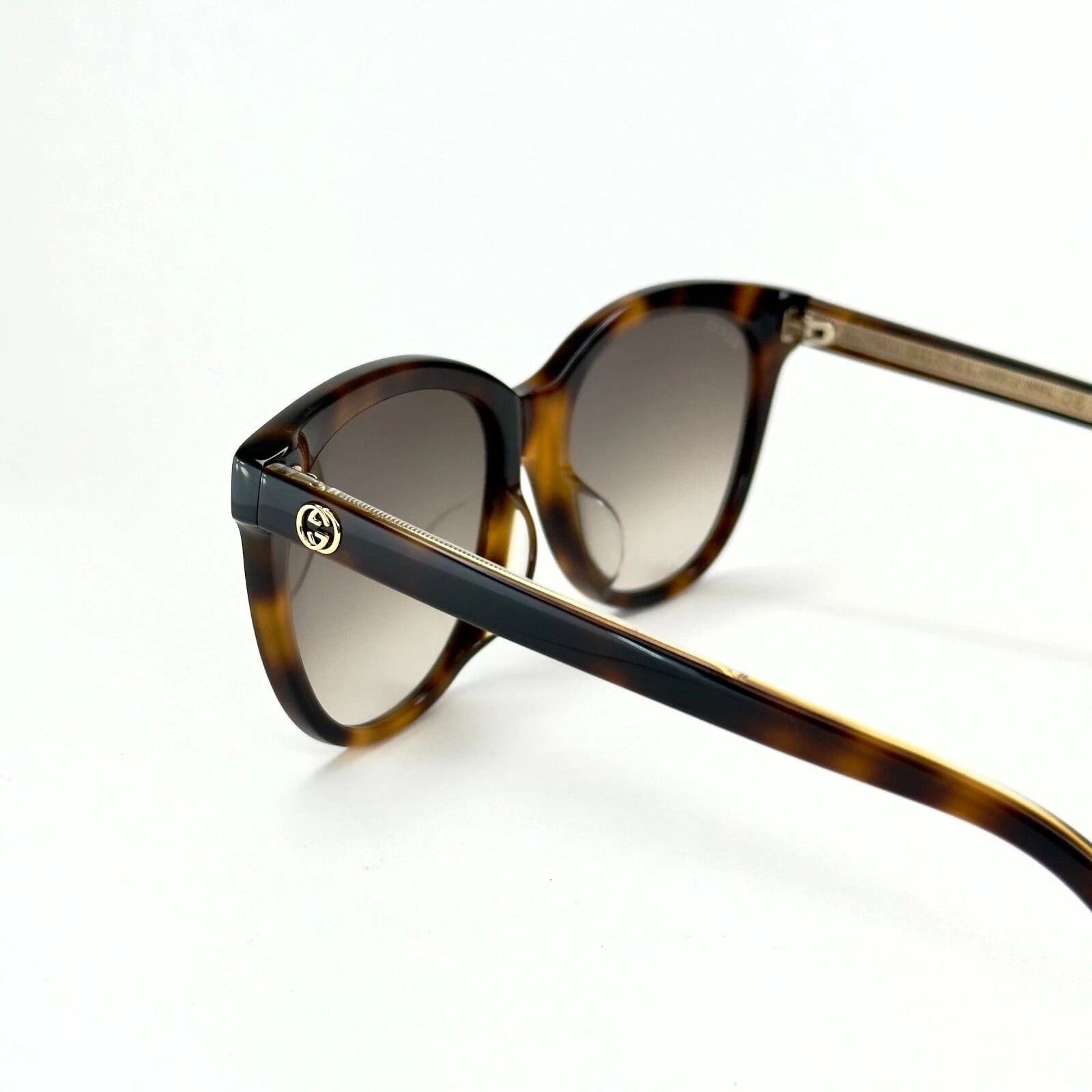 Gucci GUCCI GG0081S 0081 Crystal Havana Gradient Sunglasses 003 Size ONE SIZE - 4 Thumbnail