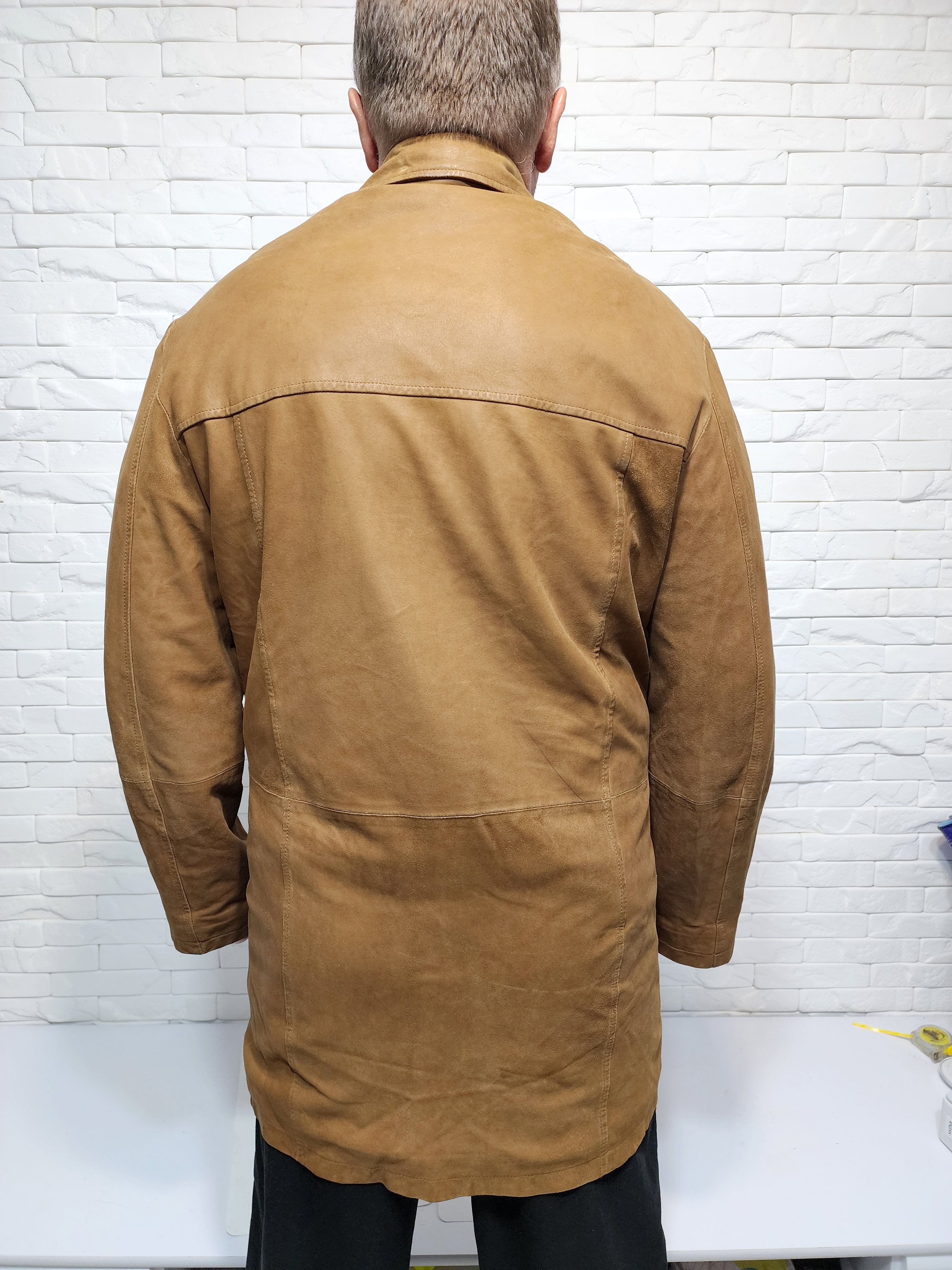 Genuine Leather Men's Brown Leather Jacket: Button Front, Size US L / EU 52-54 / 3 - 2 Thumbnail
