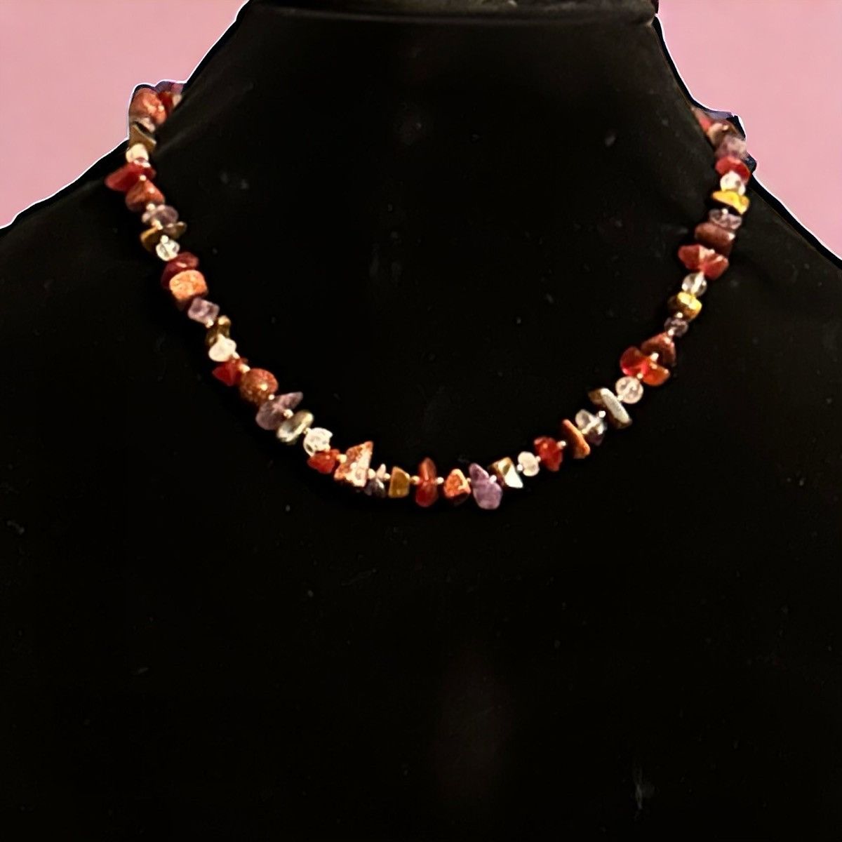 Vintage Vintage polished agate stone chips necklace Size ONE SIZE - 1 Thumbnail