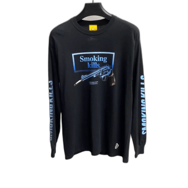 Anonymous Club Long Sleeve Black Graphic Tee with Print-yf Size US S / EU 44-46 / 1 - 1 Thumbnail