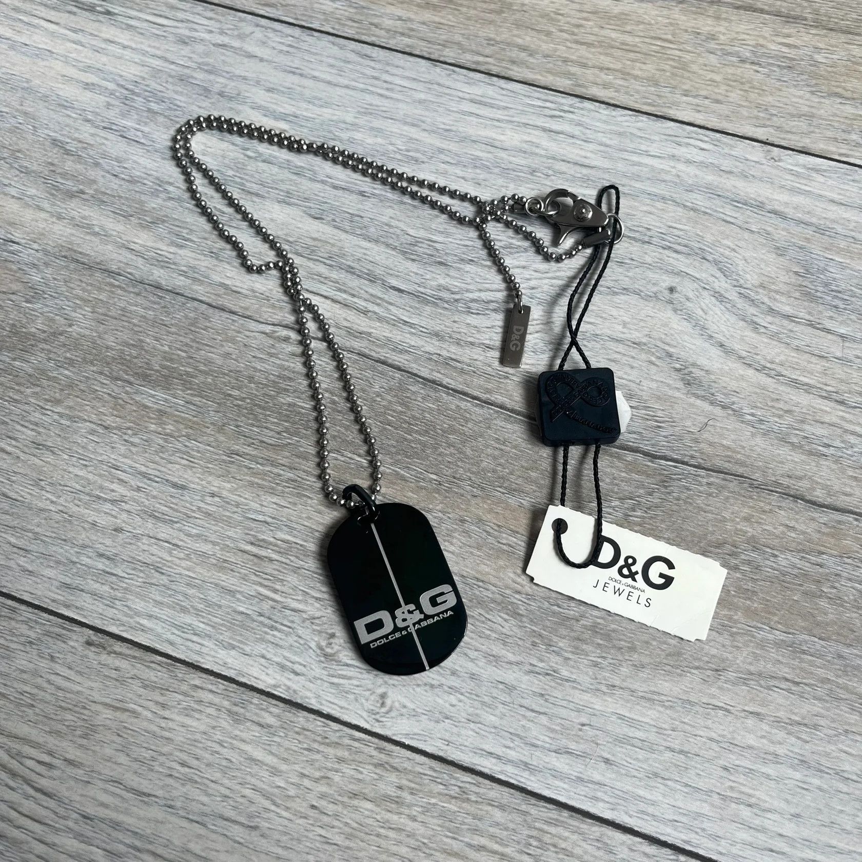 Dolce & Gabbana Dolce & Gabbana 2000's Split Black Dog Tag Necklace Size ONE SIZE - 2 Thumbnail