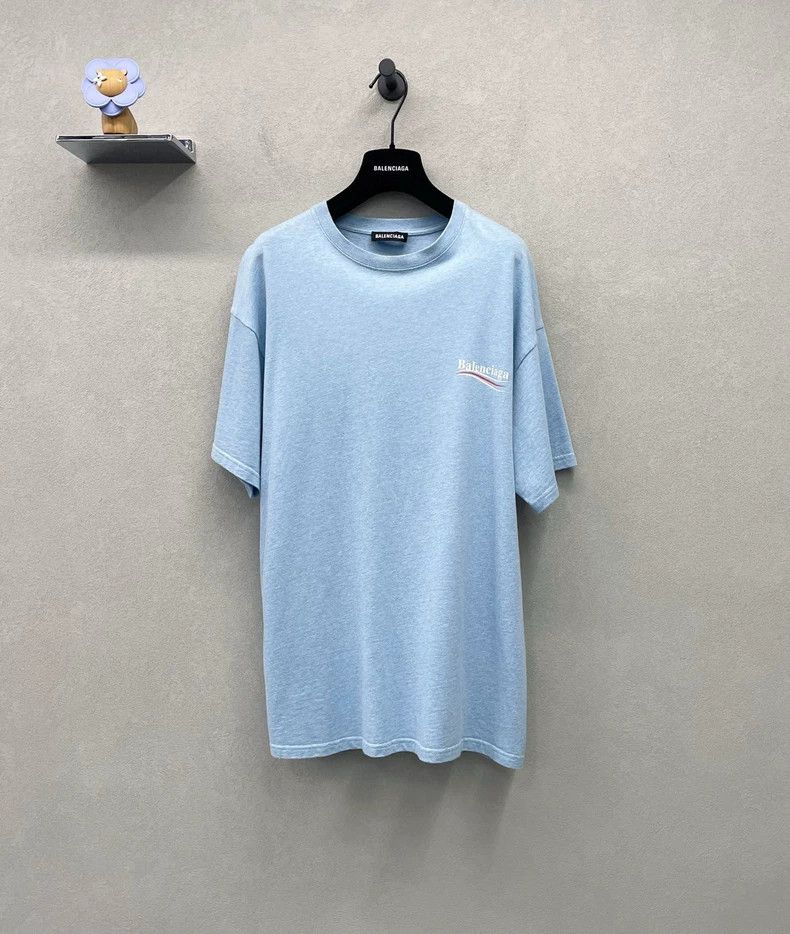 Balenciaga Balenciaga Carolina Blue Short Sleeve~ Size S Size US S / EU 44-46 / 1 - 1 Thumbnail