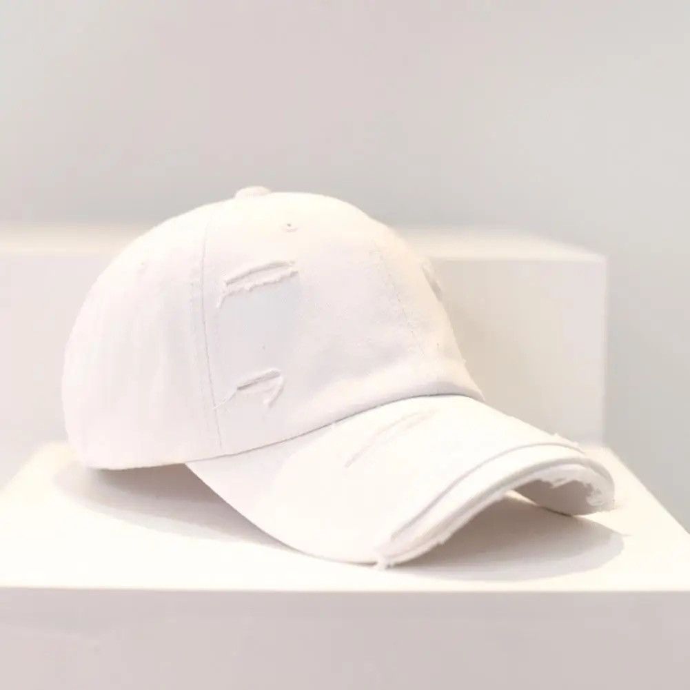 Japanese Brand × Vintage Retro Hole Distressed Ripped Unisex Baseball Cap Size ONE SIZE - 3 Thumbnail