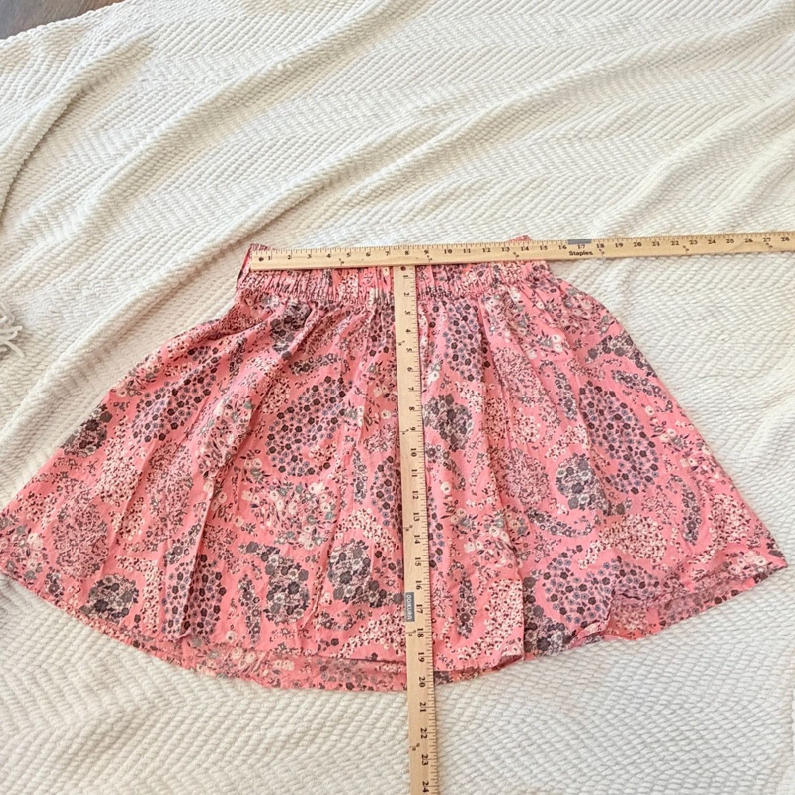 H&M H&M Pink Floral A-Line pleated Skirt Size 29" - 3 Thumbnail