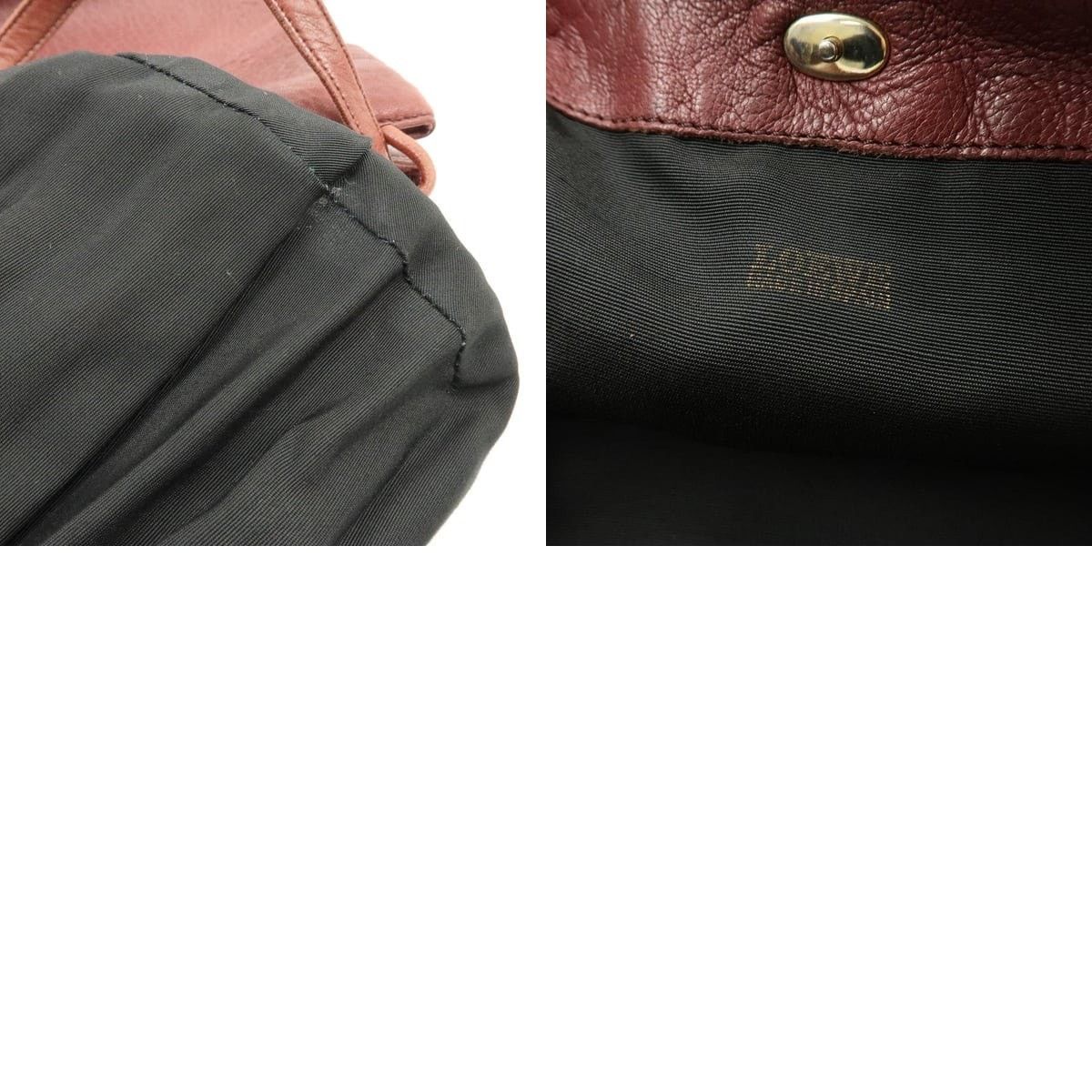 Loewe Loewe Anagram Leather Shoulder Bag Burgundy Size ONE SIZE - 8 Thumbnail