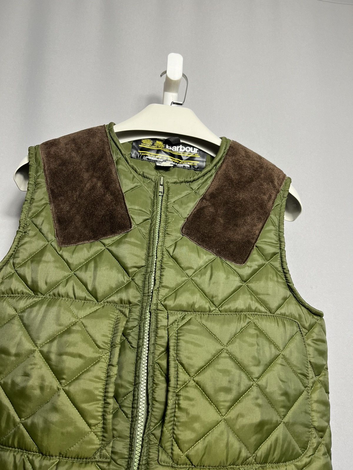 Barbour Barbour Quilted Gilet Vest Mens Hunting Vintage Olive suede Size US S / EU 44-46 / 1 - 3 Thumbnail