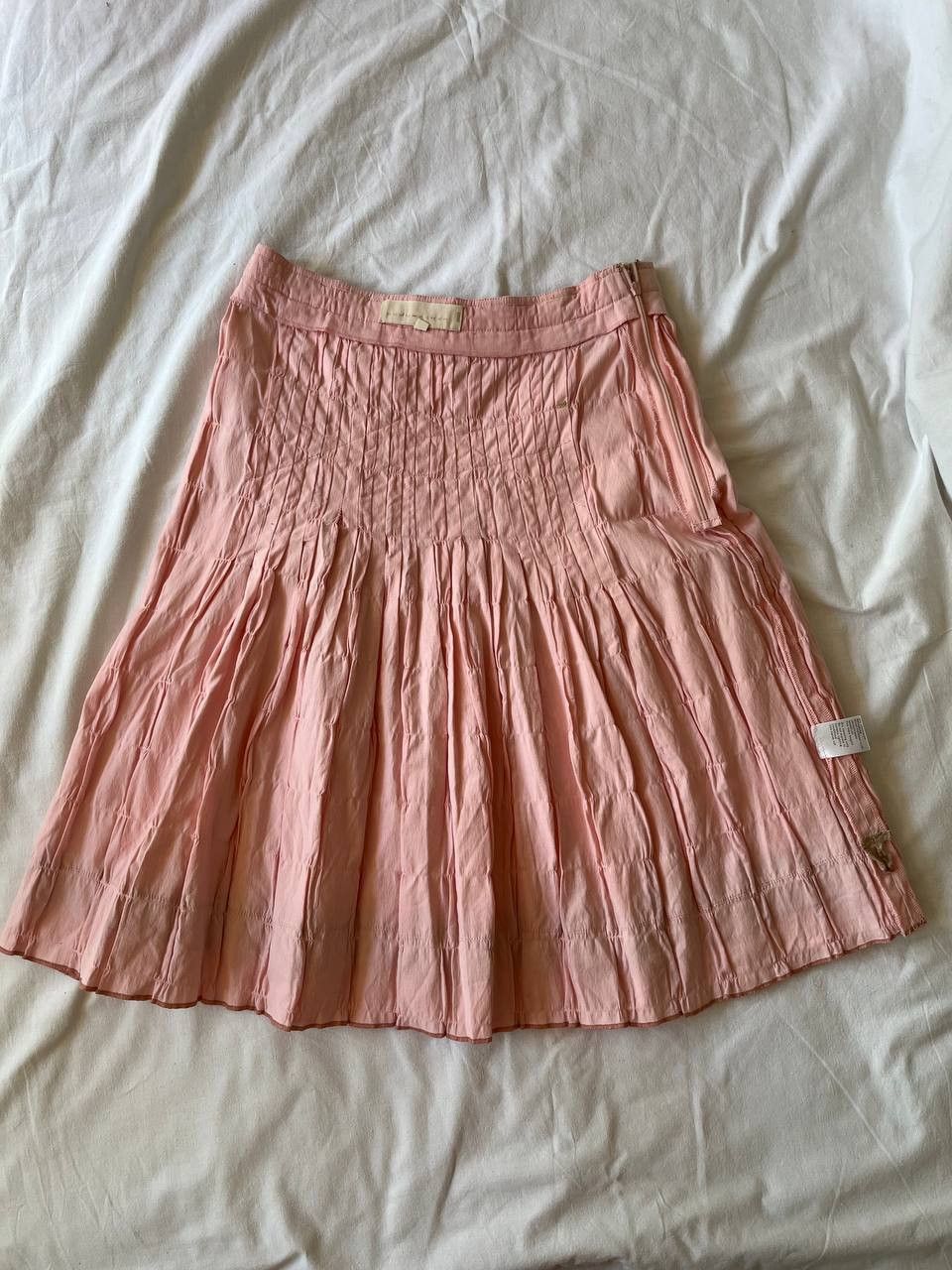 Other × Vintage Schumaher pink cotton pleated beaded knee length skirt Size 28" / US 6 / IT 42 - 3 Thumbnail