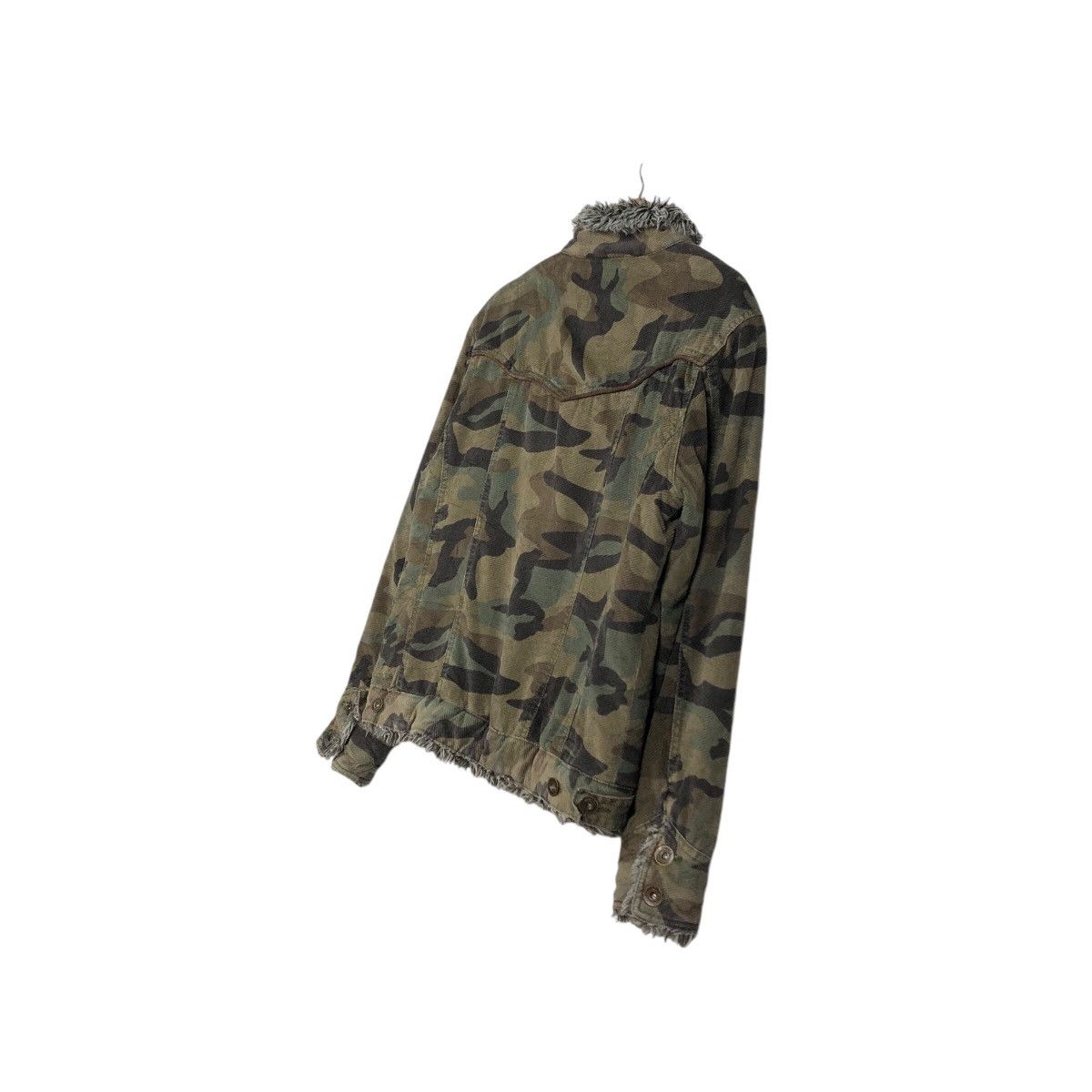 Japanese Brand 📌Vintage Biker Jacket Camouflage Mink Fur Fleece Blanket Size US L / EU 52-54 / 3 - 11 Thumbnail