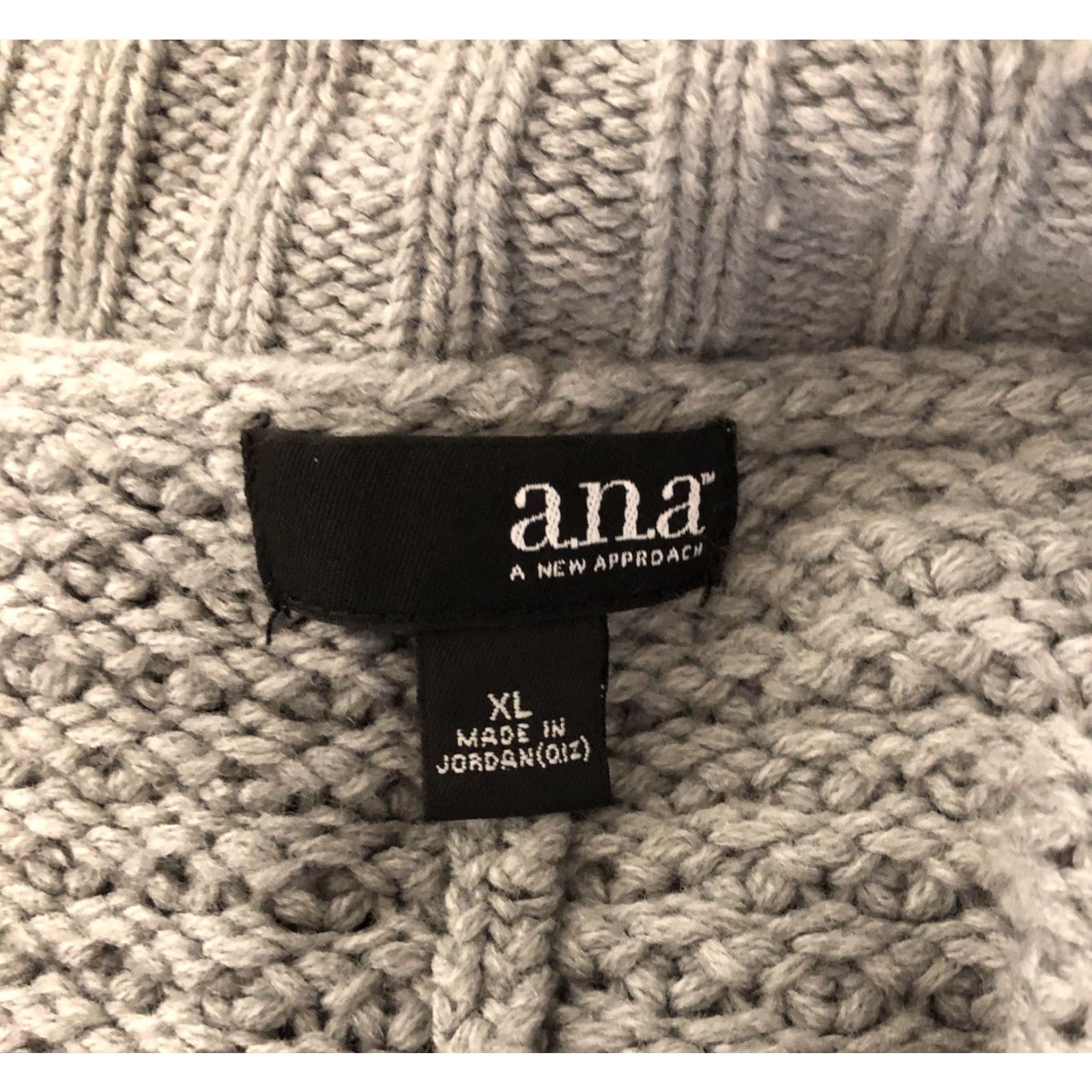 Vintage NWT ANA Crochet Knit Sweater XL Gray Butterfly Sleeves V-Neck CottageCore Size XL / US 12-14 / IT 48-50 - 5 Thumbnail