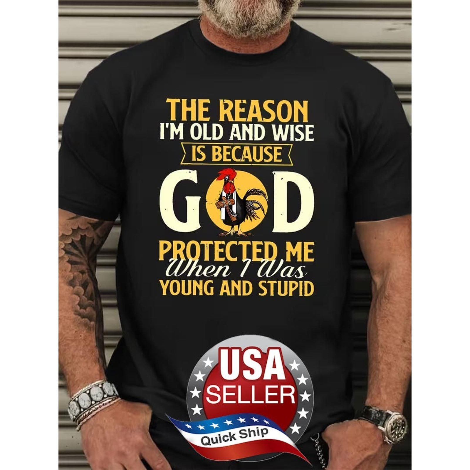 Other T-Shirt •I’m Old & Wise Because God Protected Me Sz M Size US M / EU 48-50 / 2 - 1 Thumbnail