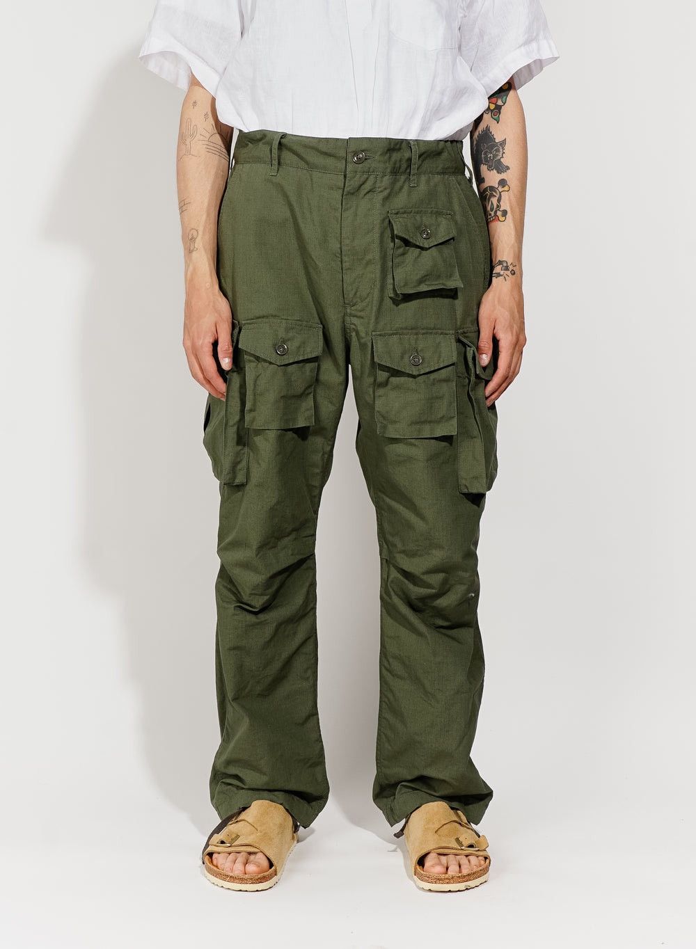 Engineered Garments ENGINEERED GARMENTS FA PANT - OLIVE RIPSTOP COTTON Size US 30 / EU 46 - 2 Thumbnail