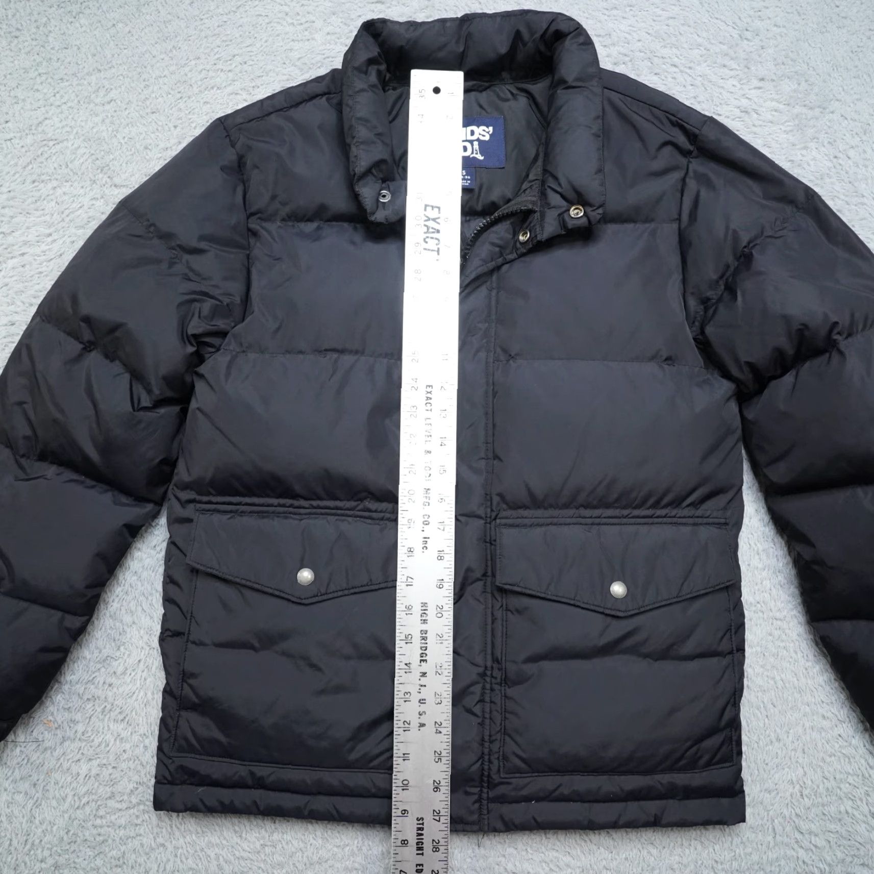 Lands' End Lands End Puffer Jacket Mens S Black Down Coat Heavy Nylon Work Excellent Jacket/Coat Short Stand-Up Collar Zip Pocket Packable Mens Size US S / EU 44-46 / 1 - 7 Thumbnail