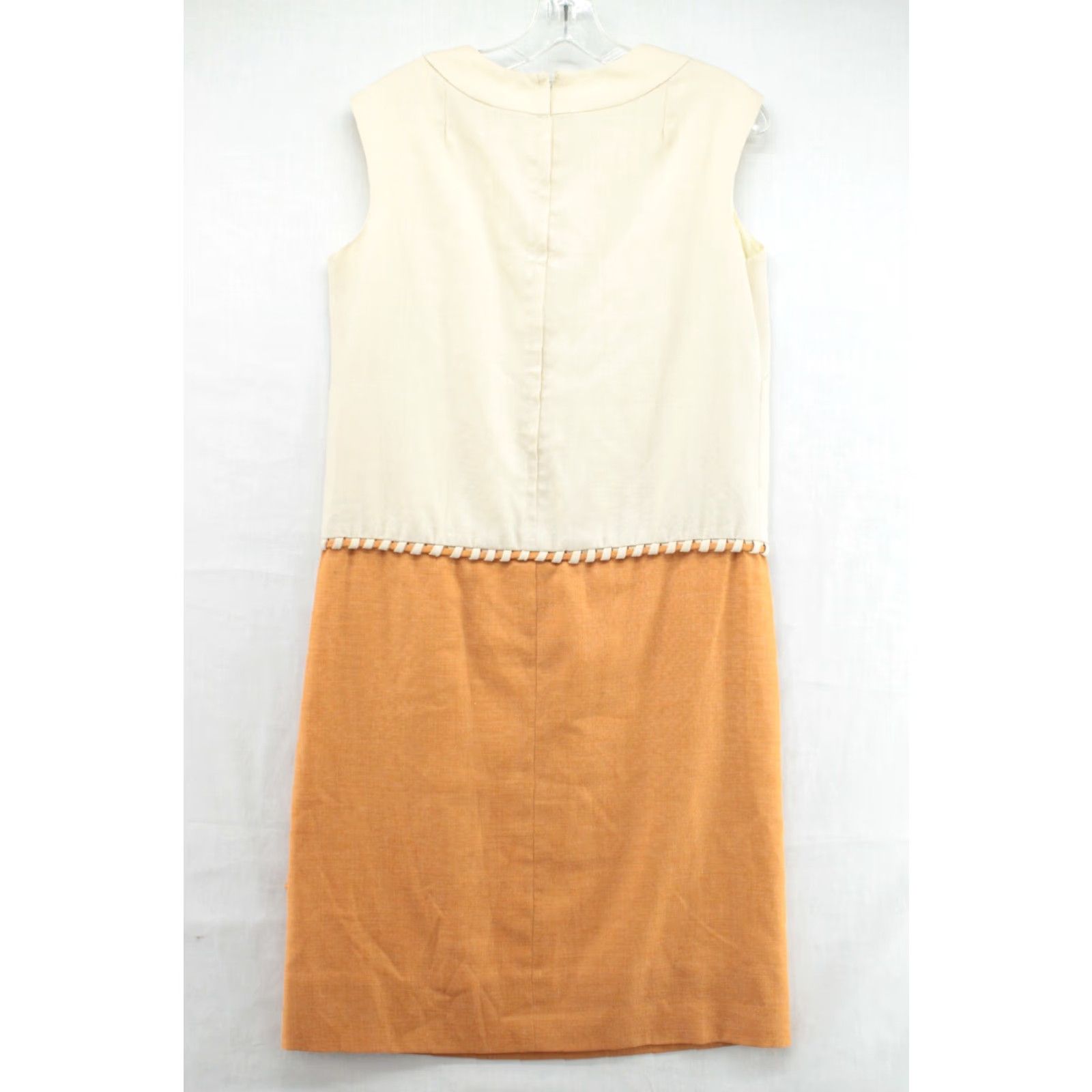 Vintage VINTAGE Sportempos Dress Women's 13/14 Beige Sleeveless Sheath Suburbia Minimal Dress Length Knee-Length Linen Blend Pencil Dress Men? Size M / US 6-8 / IT 42-44 - 4 Thumbnail