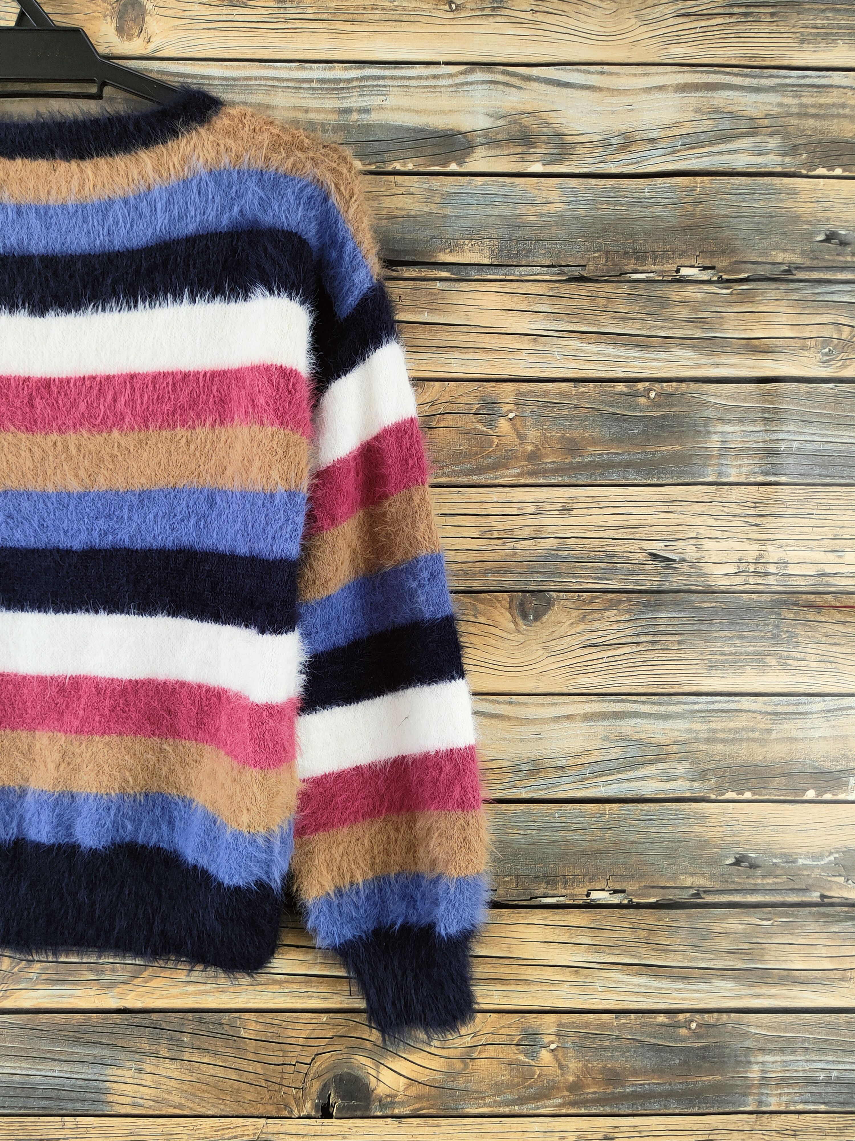 Japanese Brand DL Anap mimpi Mix color Fur Mohair Knitwear #46-990 Size M / US 6-8 / IT 42-44 - 9 Thumbnail