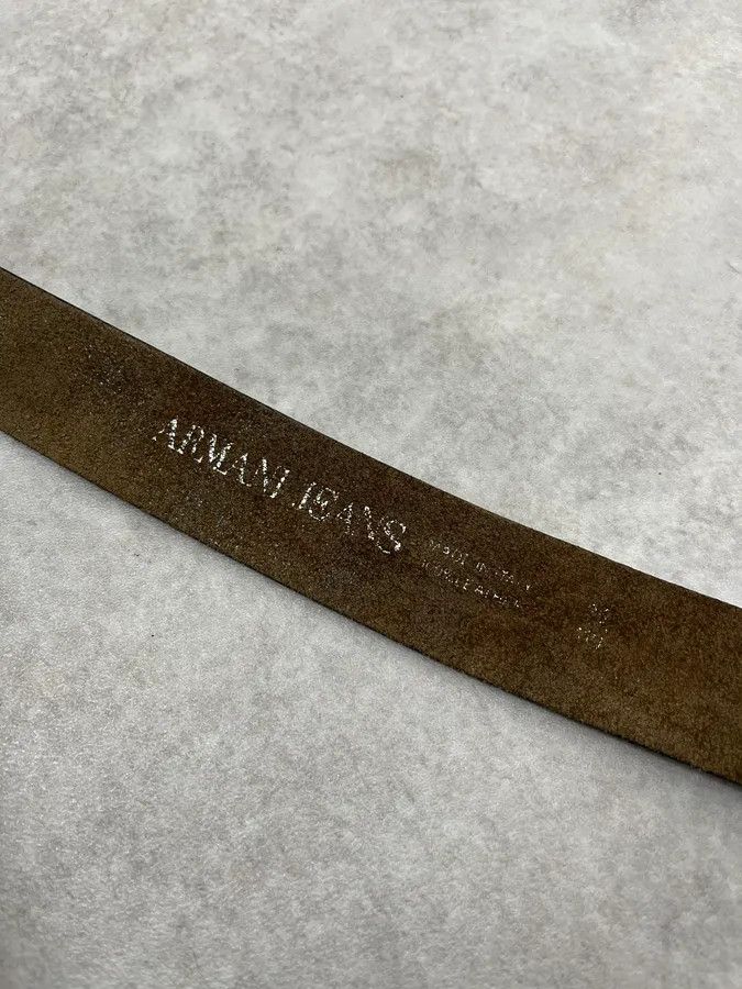Armani 2000s Armani AJ Brown Leather Belt Size ONE SIZE - 8 Thumbnail