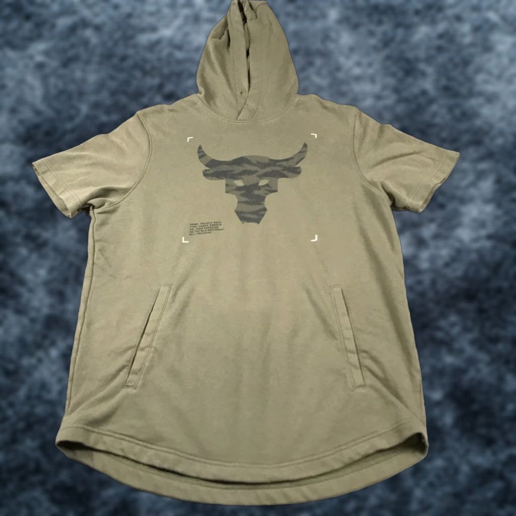 Under Armour Under Armour Project Rock Hoodie Mens M Green Cotton Casual Pullover Hooded Sweatshirt Gym Sports Size US M / EU 48-50 / 2 - 1 Thumbnail