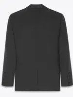 Saint Laurent Paris oc11z1225 Tuxedo Jacket in Grain De Poudre in Black Size US M / EU 48-50 / 2 - 2 Thumbnail