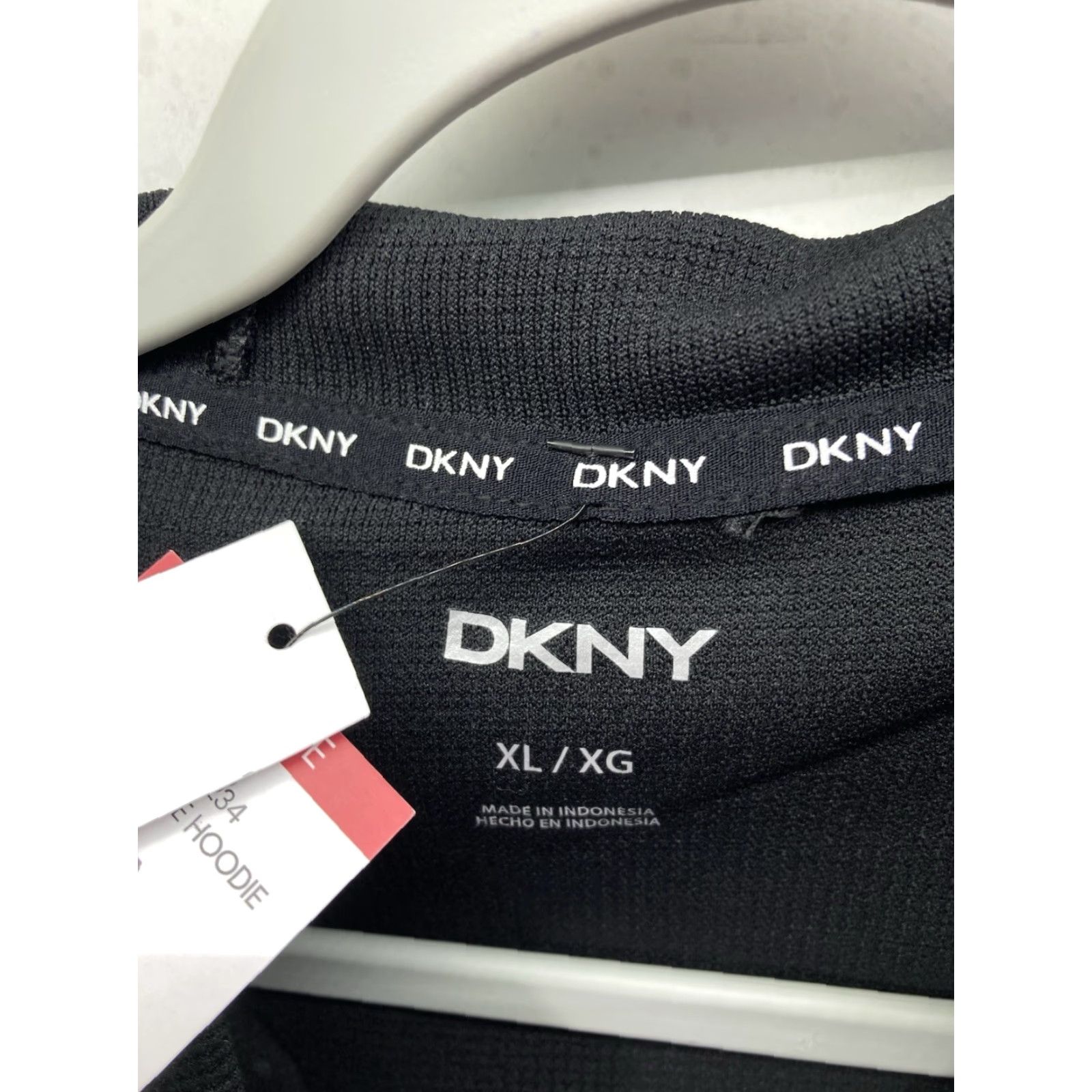 DKNY DKNY Waffle Hoodie Sweatshirt Women Size XL Black Long Sleeve Pullover Crop NWT Size XL / US 12-14 / IT 48-50 - 6 Thumbnail