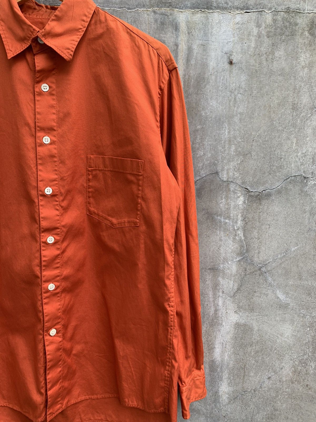 Yohji Yamamoto SS16 Orange Dyed Button Up Shirt Size US L / EU 52-54 / 3 - 3 Thumbnail