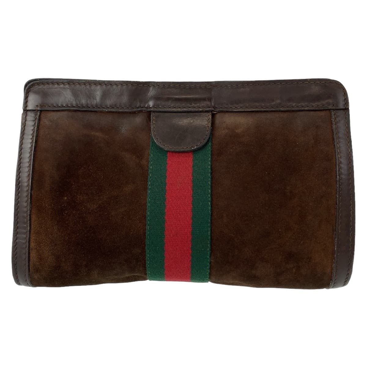 Gucci Gucci Gucci Vintage Suede Leather Clutch Bag Leather Clutch Bag Size ONE SIZE - 1 Thumbnail