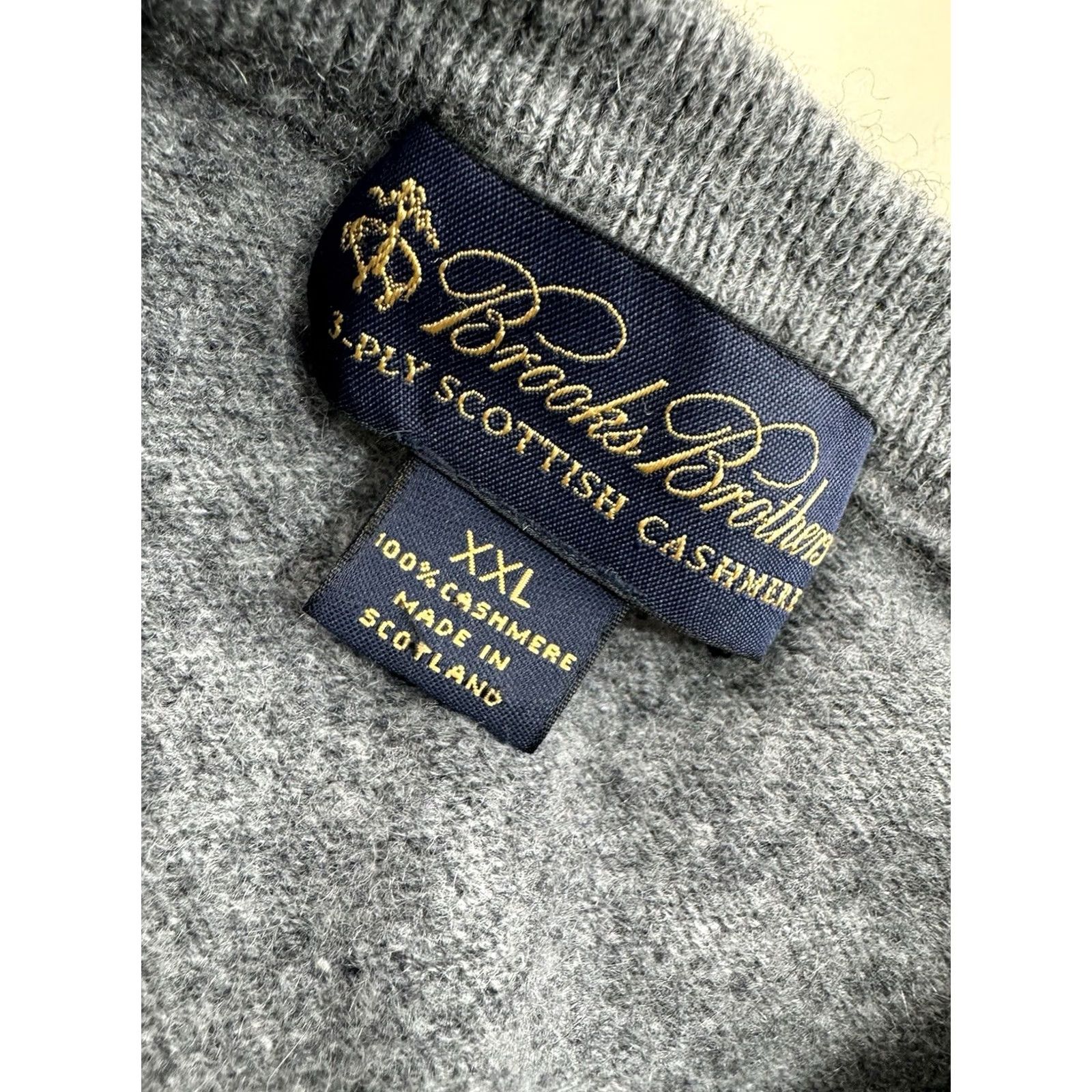 Brooks Brothers BROOKS BROTHERS - SCOTTISH CASHMERE Wool Sweater V-Neck XL Men Gray Pullover Knit Mens XL Cashmere Size US XL / EU 56 / 4 - 5 Thumbnail