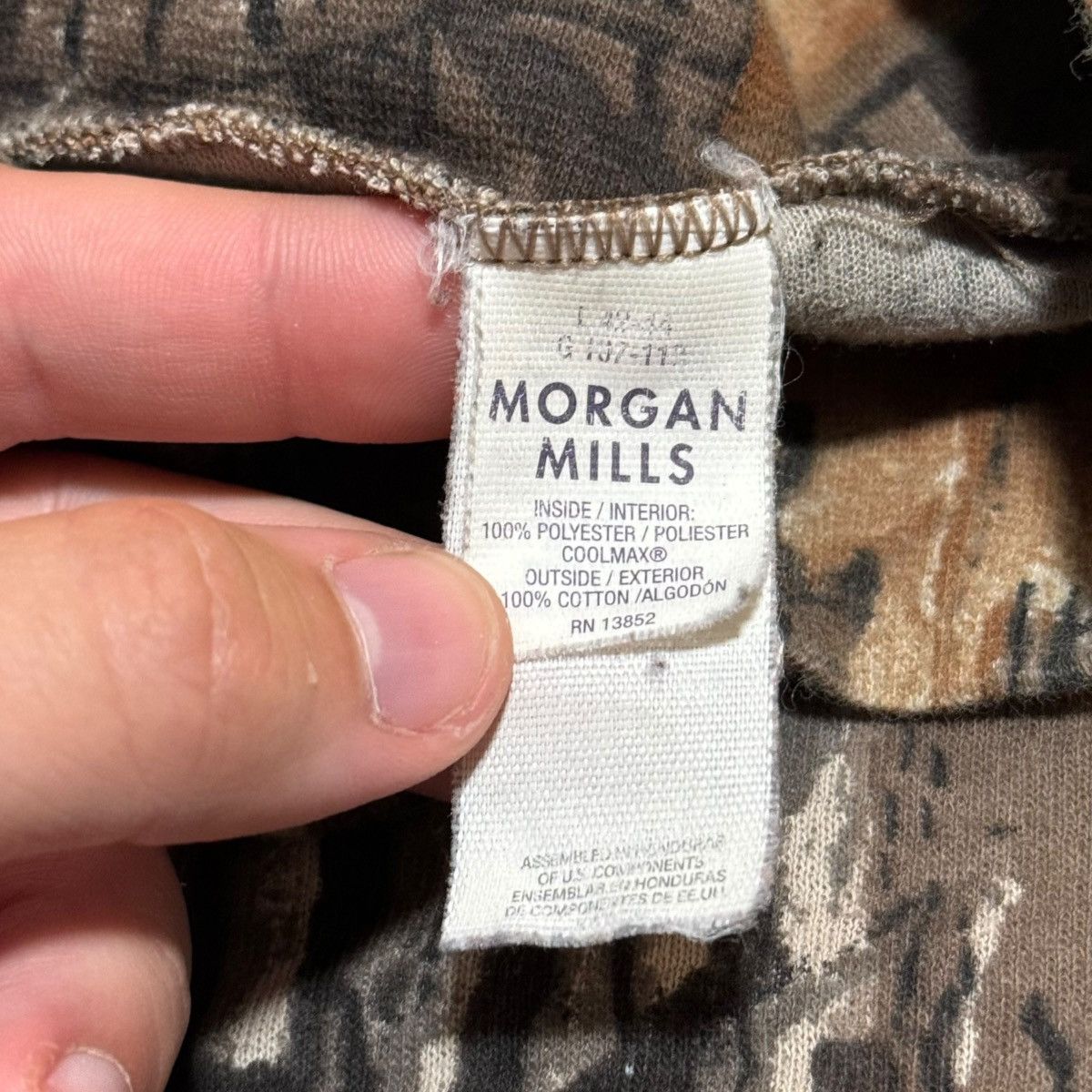 Vintage Morgan Mills Vintage Camo Distressed Shirt Adult Large Size US L / EU 52-54 / 3 - 5 Thumbnail