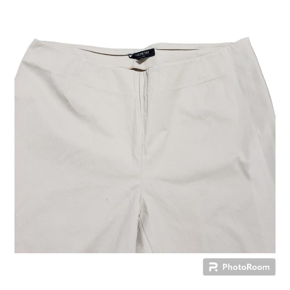 Designer CT700 Lafayette 148 Ladies Cropped Zipped Pant Beige 12 Size 34" / US 12 / IT 48 - 4 Thumbnail