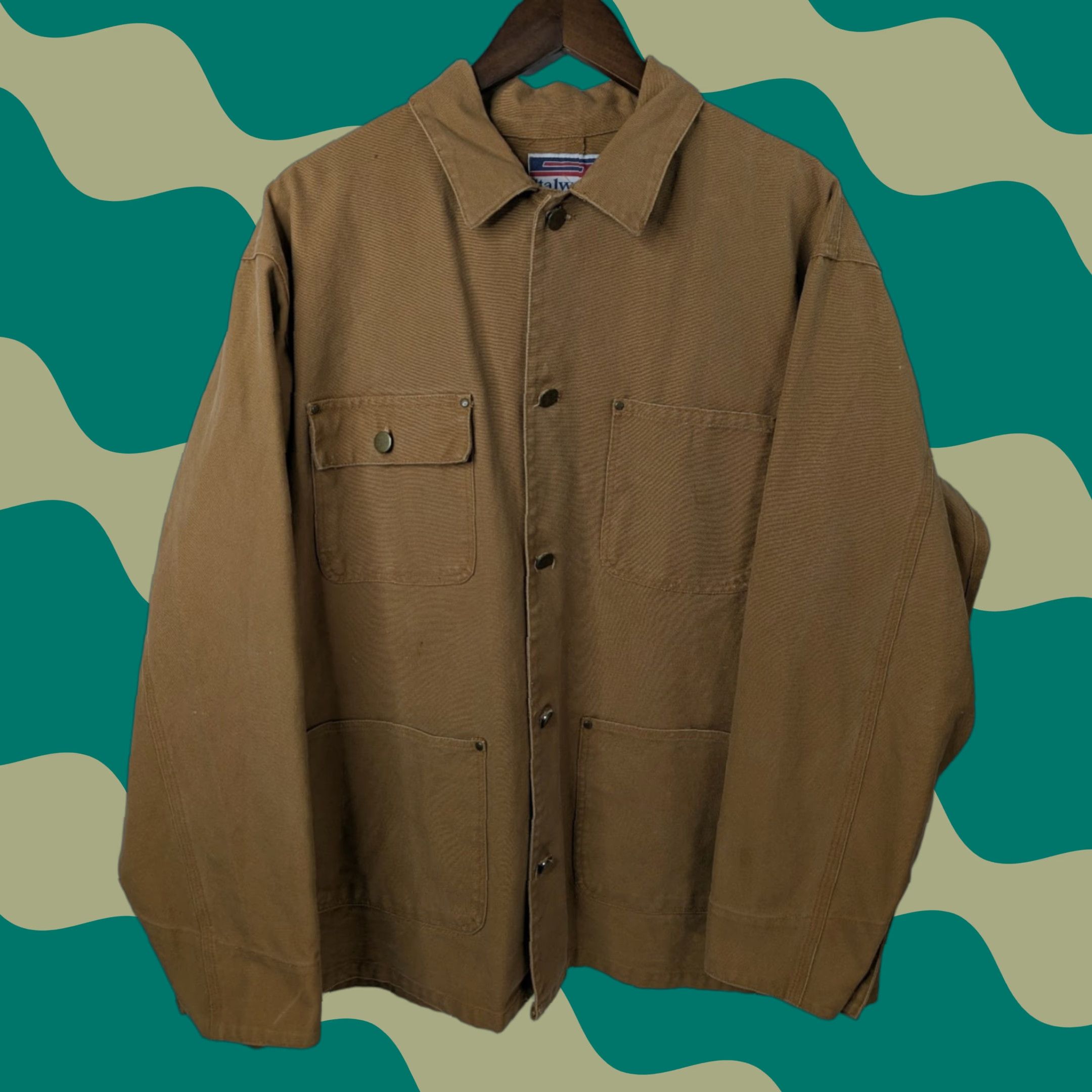 Vintage Stalworth Chore Shacket Coat Workwear Jacket Button-Down Brown 44 Mens Canvas Cotton Vintage No N/A Size US S / EU 44-46 / 1 - 1 Thumbnail