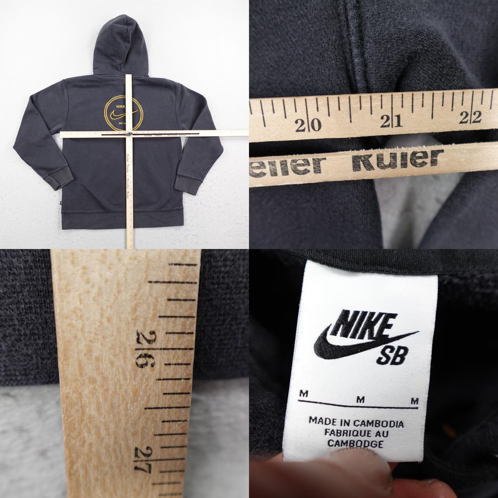 Nike Nike Hoodie Mens Medium Black Gold SB Skateboarding Luxury Popover Sweatshirt Size US M / EU 48-50 / 2 - 8 Thumbnail