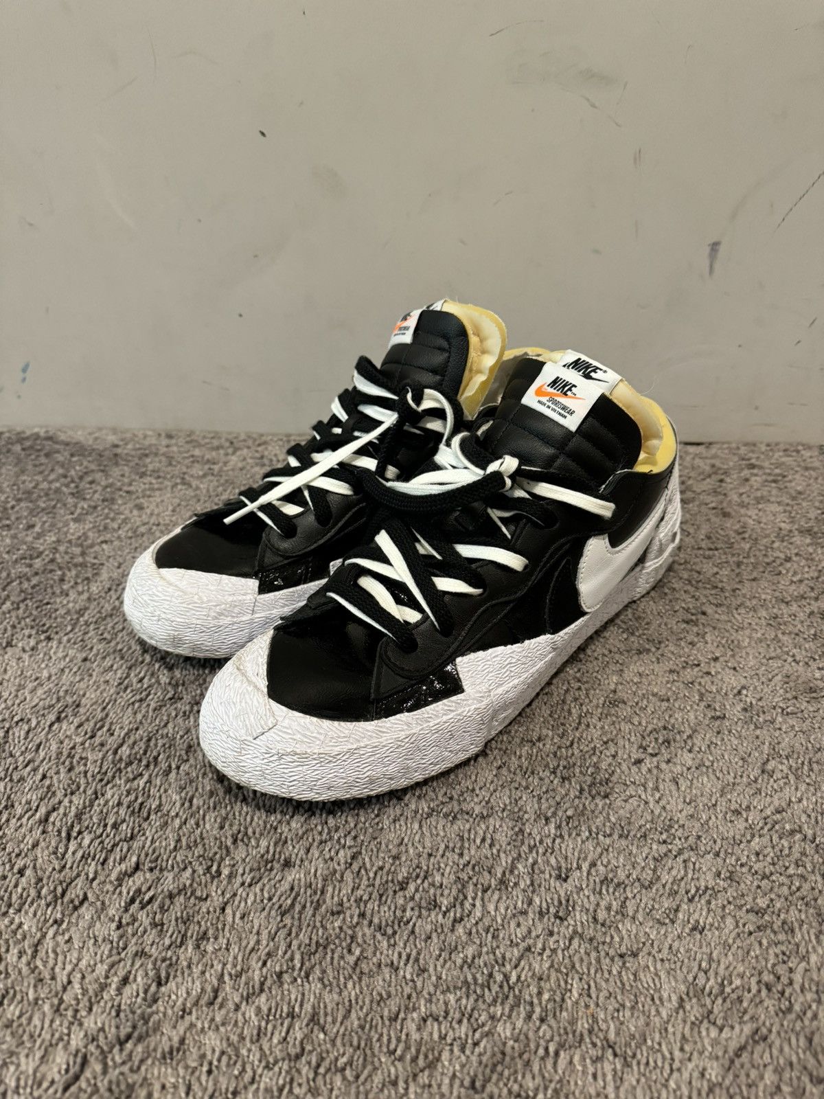 image of Nike x Sacai Blazer Low Shoes in Black, Men's (Size 10.5)